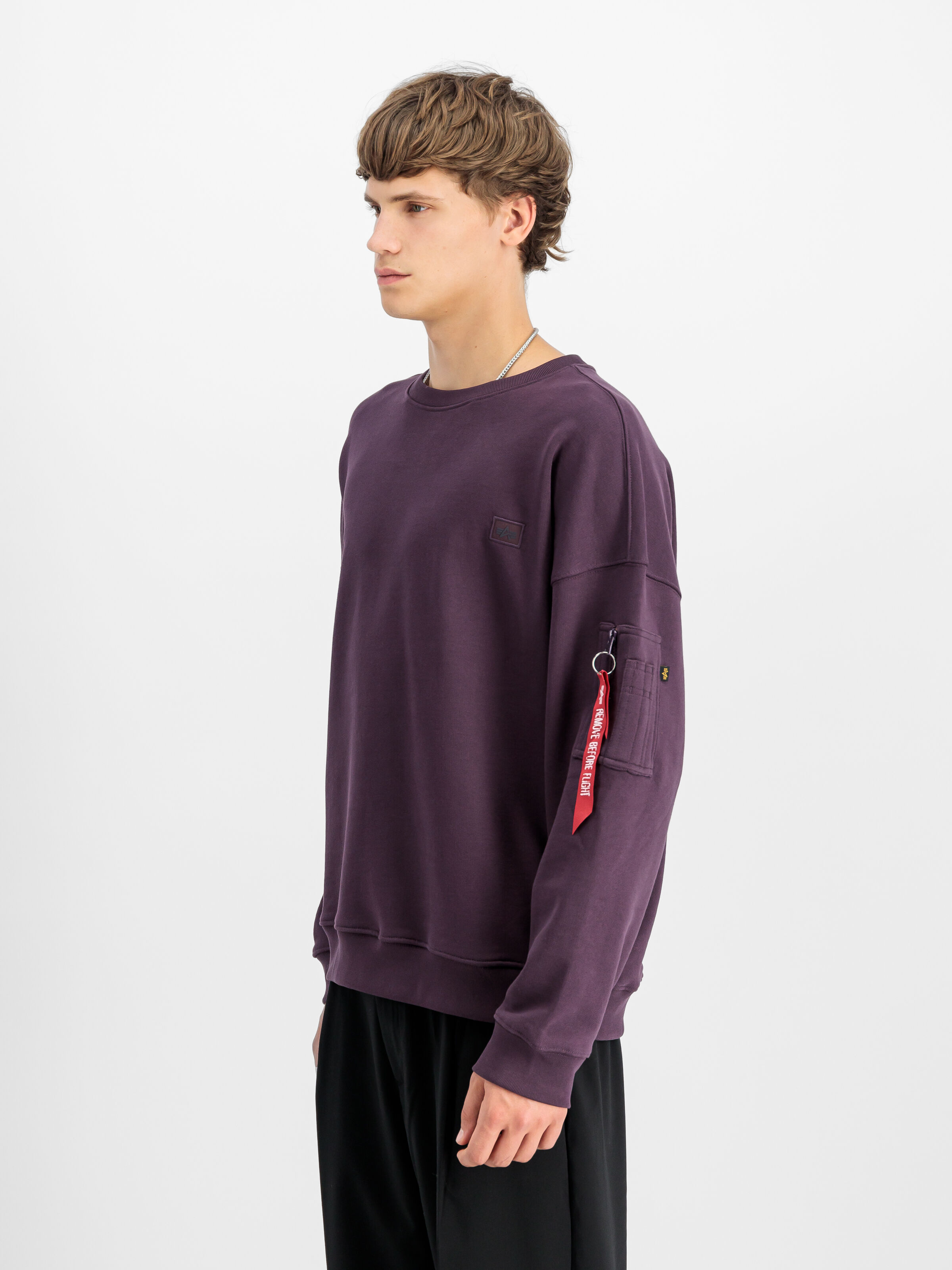 Alpha Essentials Rubber Logo Sweatshirt Plum 146303_719_2_model_00003_106230