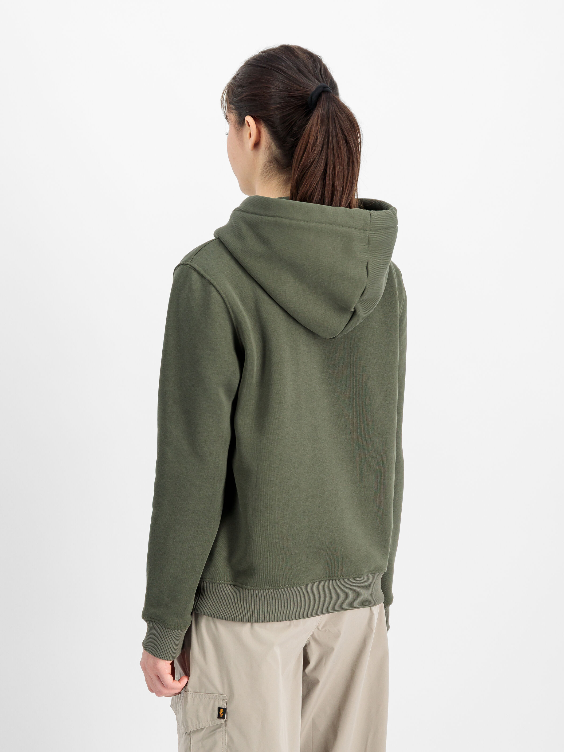 Basic Big Logo Mirror Leo Hoodie Women dark olive 196032ML_142_2_model_00003_199243