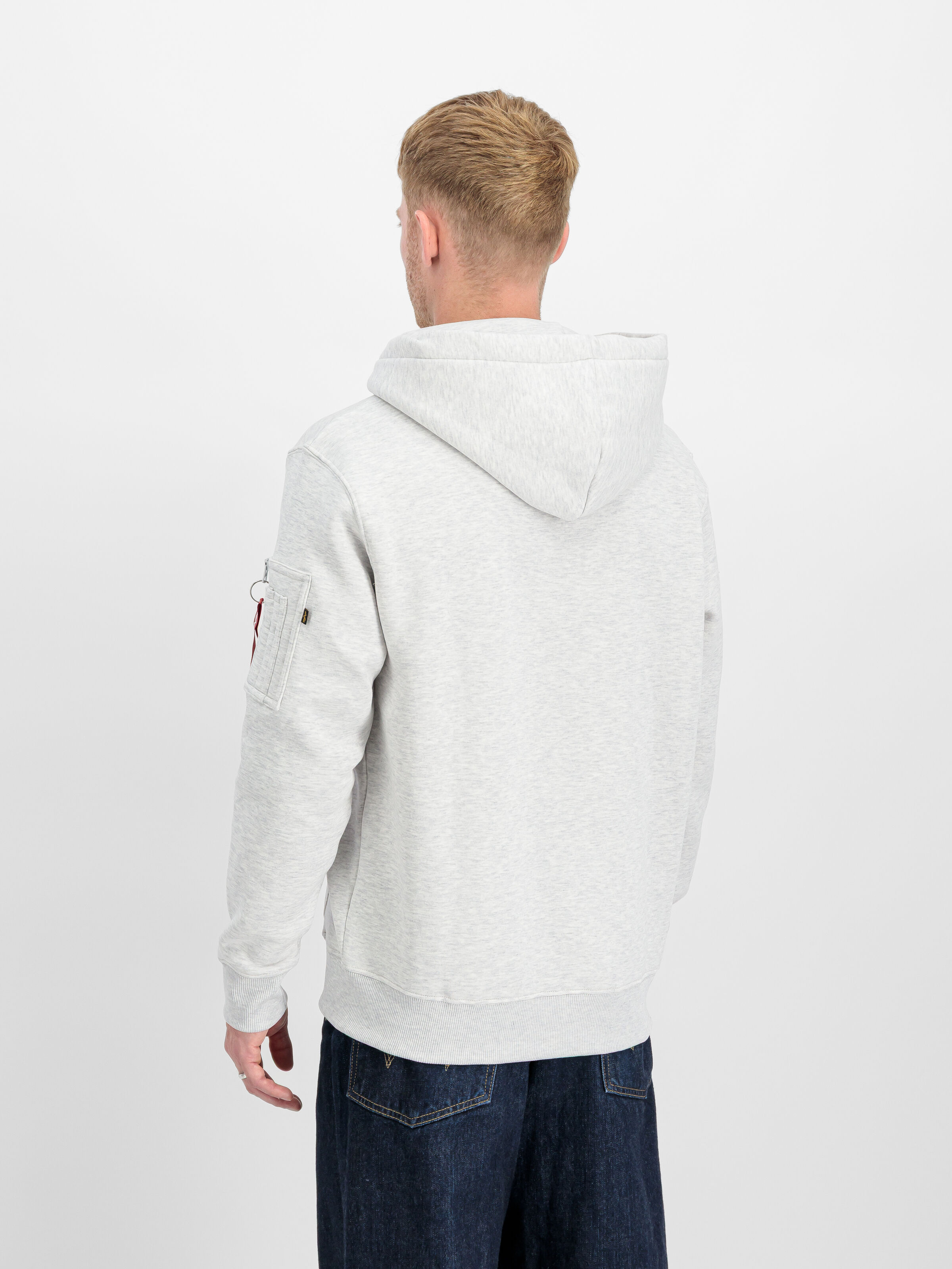 Alpha Puff Print Hoodie pastel grey melange 146338_752_2_model_00003_184681