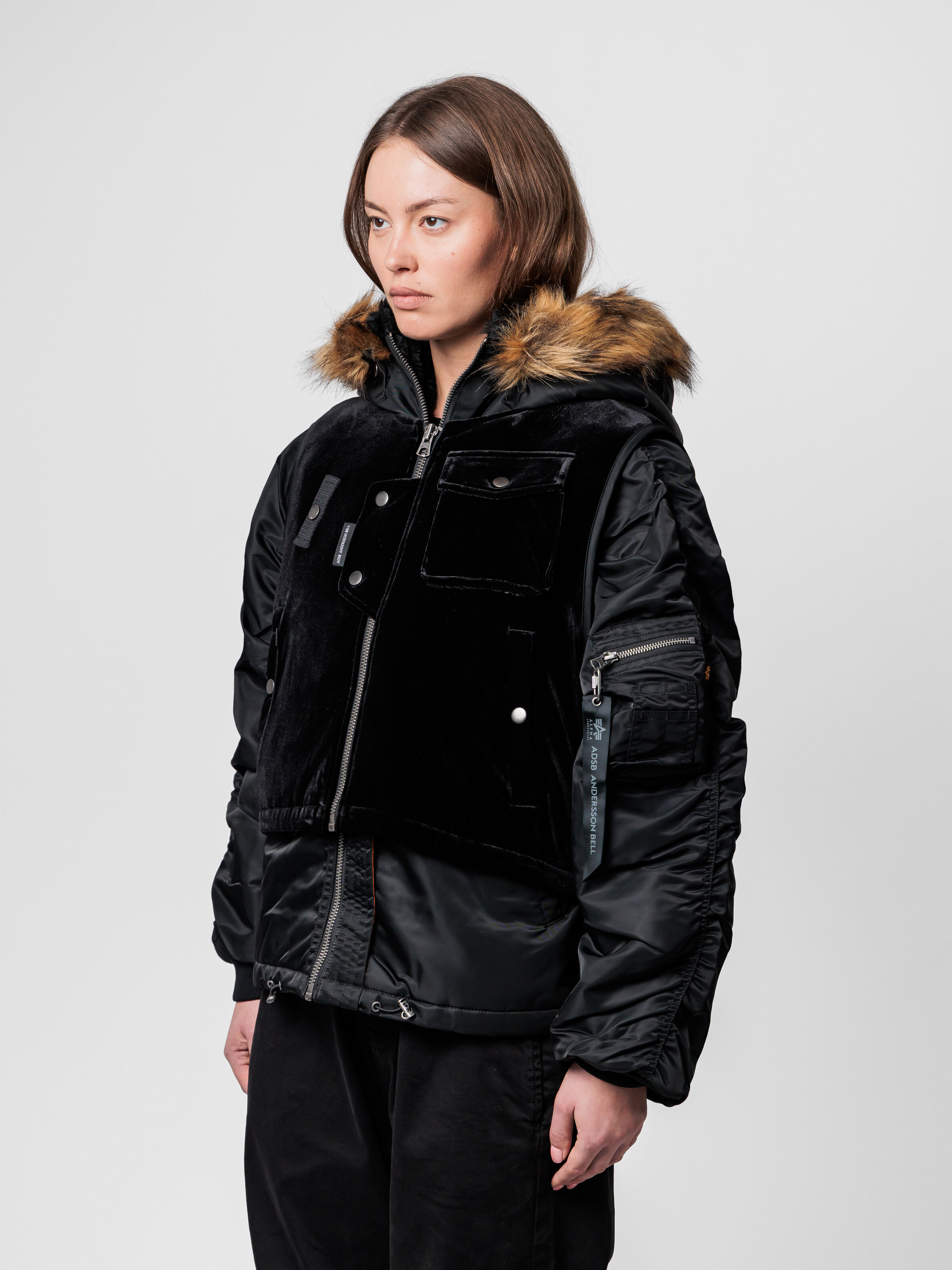 ALPHA x ANDERSSON BELL Layered N-2B Vest black 268174_03_2_model_00002_250760