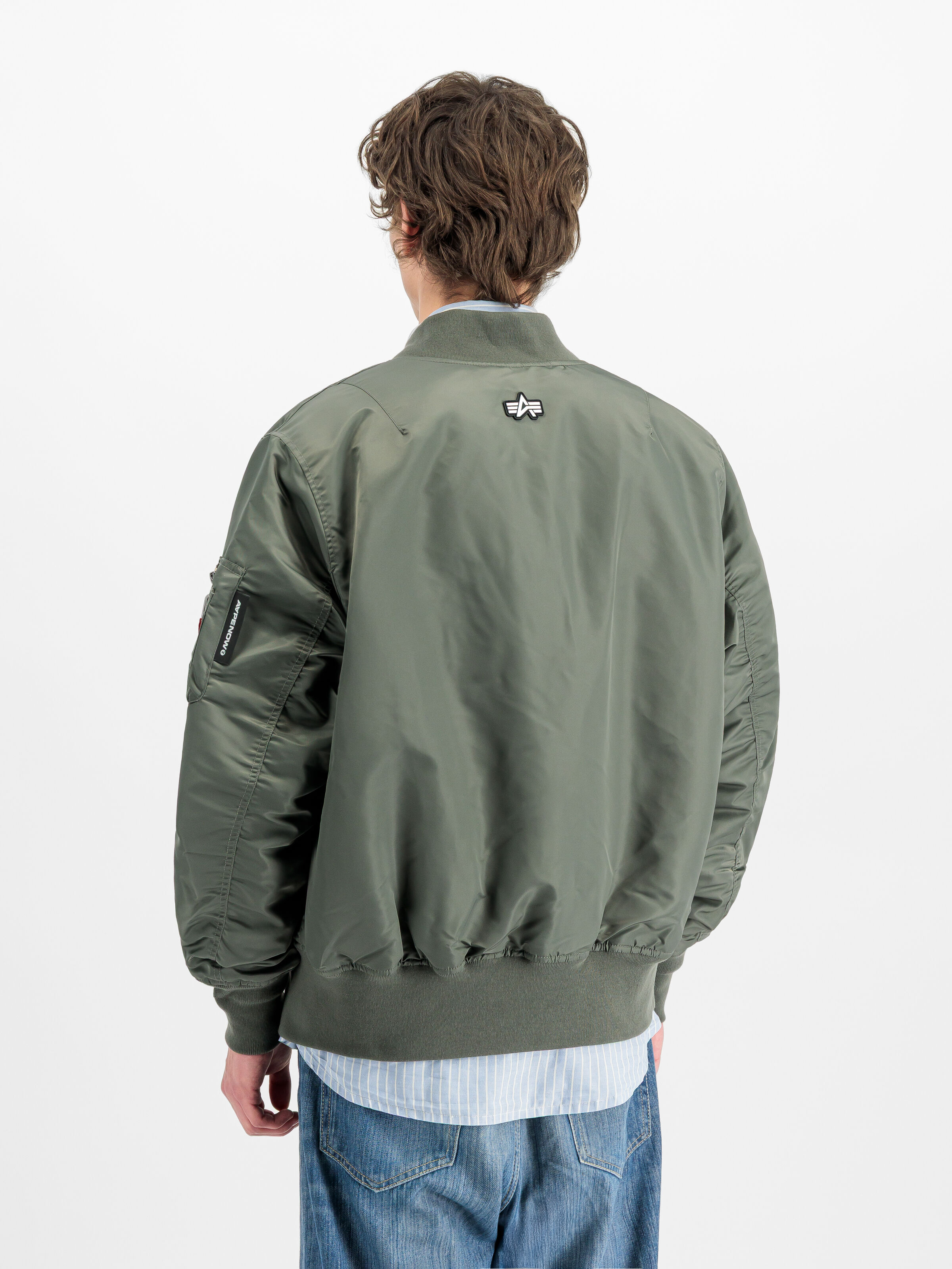 ALPHA x AAPE REVERSIBLE PADDED MA-1 Bomber Jacket castor grey 258162_777_2_model_00003_212799