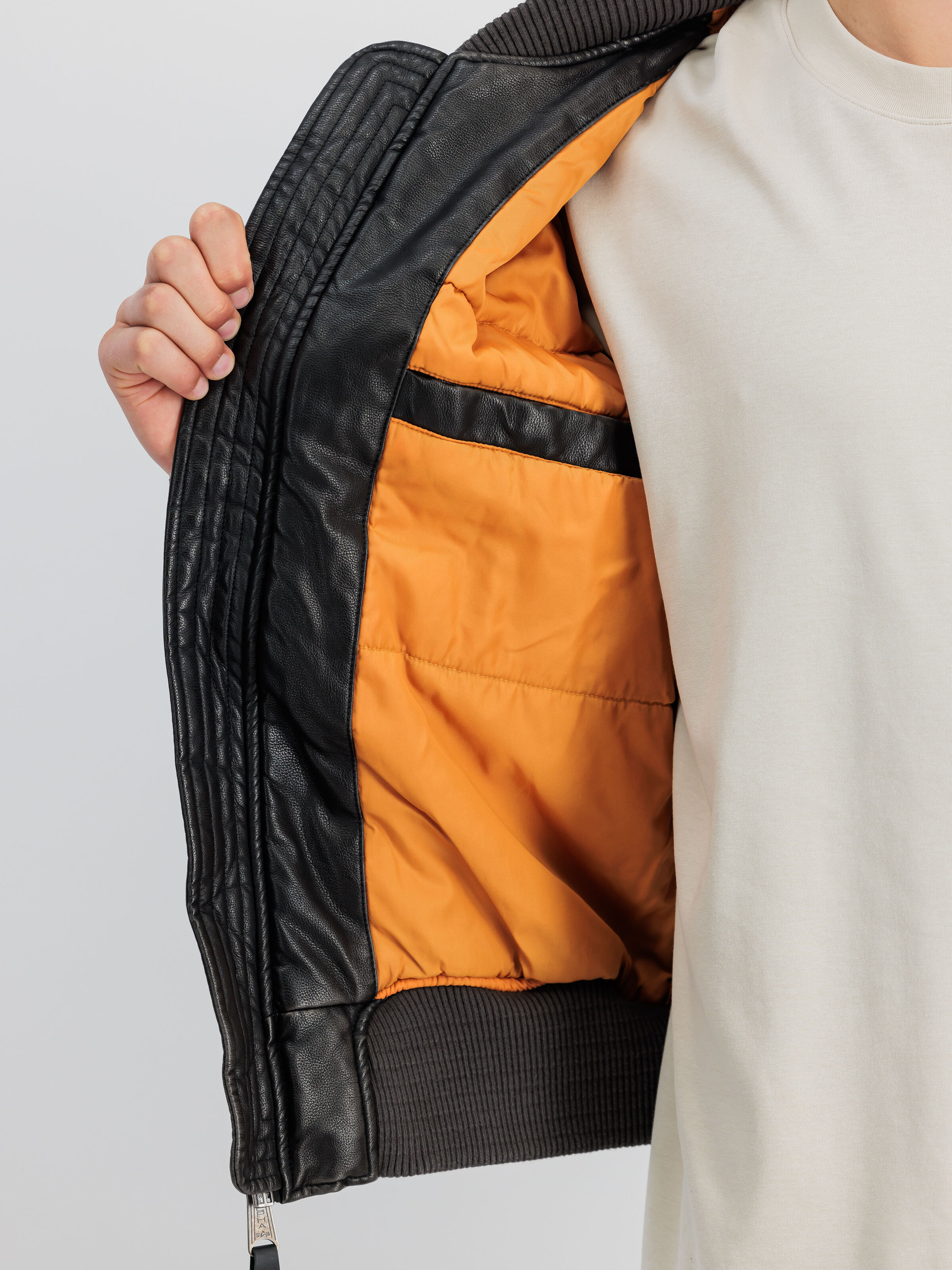 MA-1 Faux Leather Vintage Bomber Jacket black 148131_03_3_detail_00001_107524