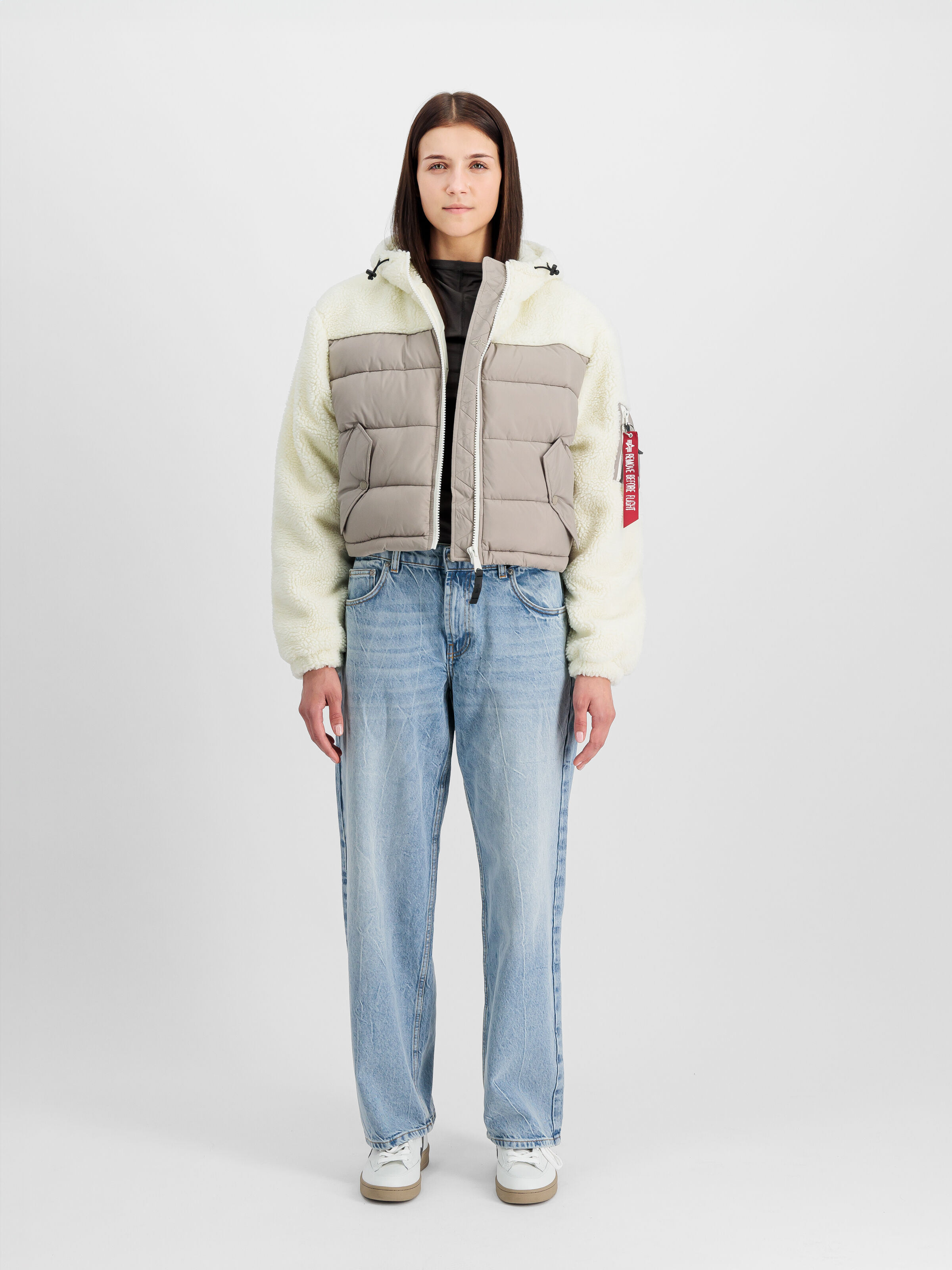 Teddy Puffer Winter Jacket Women vintage sand 138001_679_2_model_00001_119877