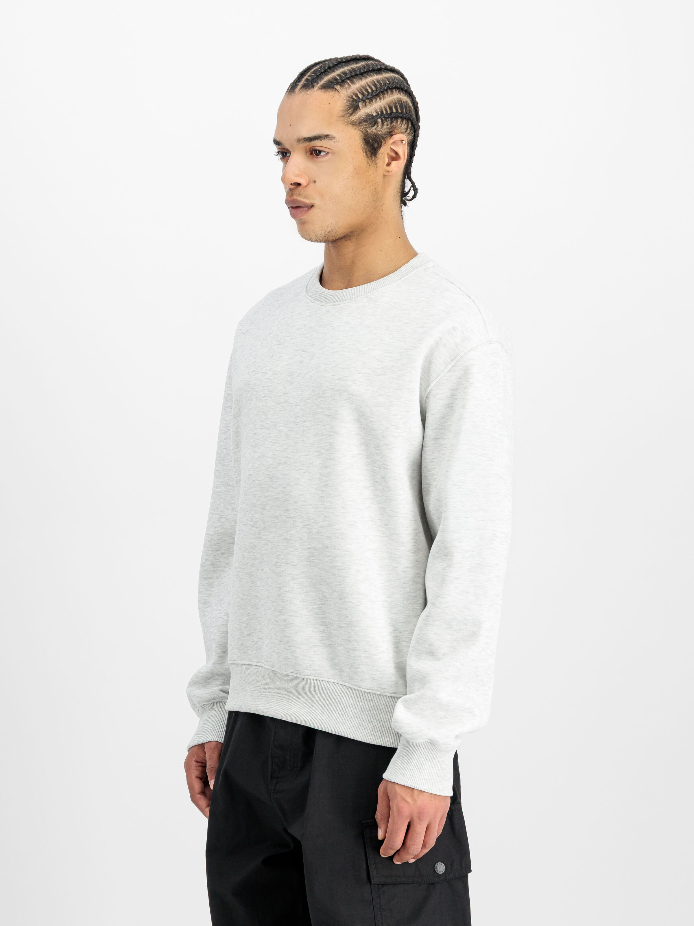 Label Backprint Sweatshirt pastel grey melange 258307_752_2_model_00002_195052