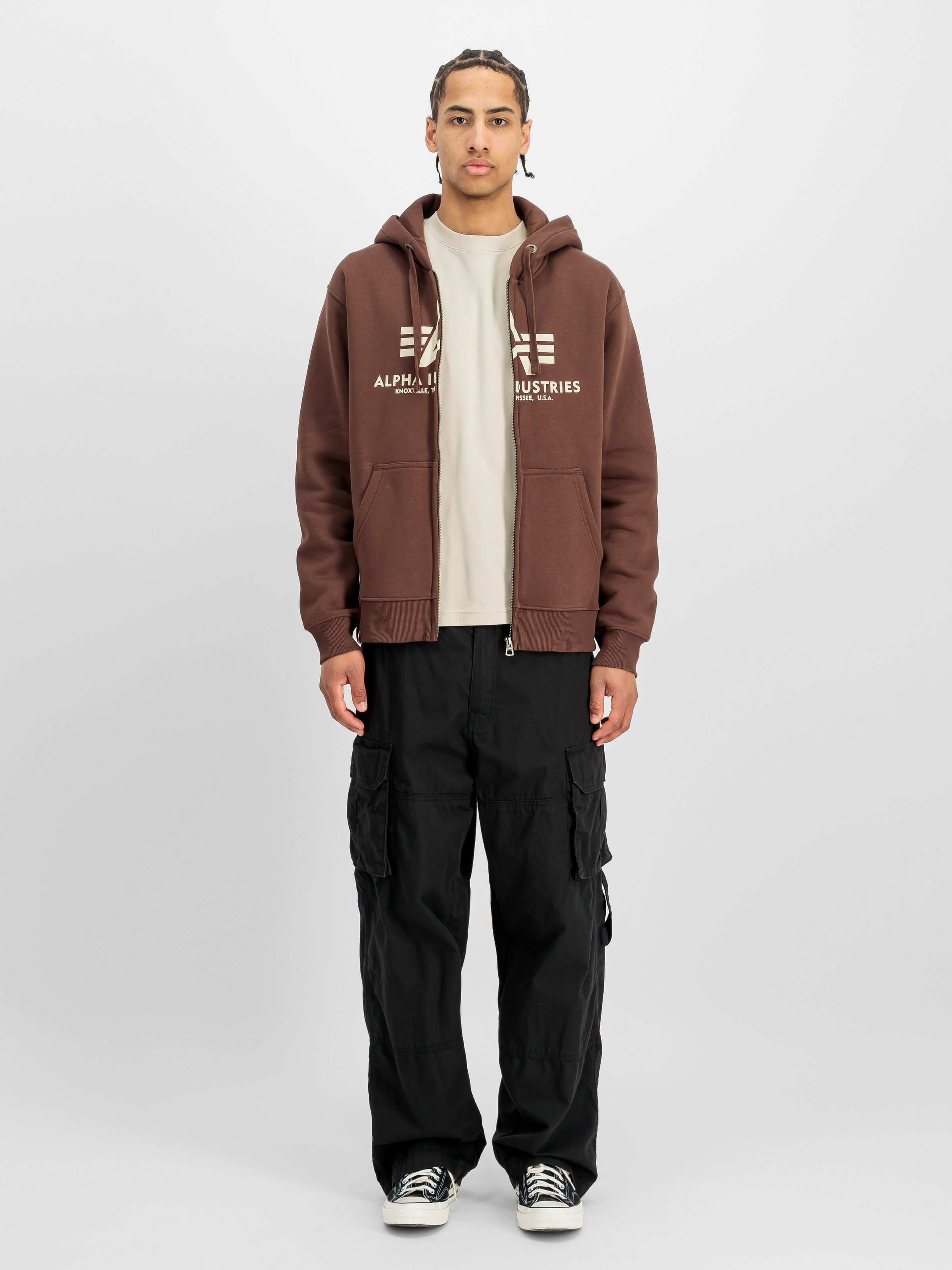 Basic Big Logo Zip Hoodie powder brown 178325_204_2_model_00001_235340