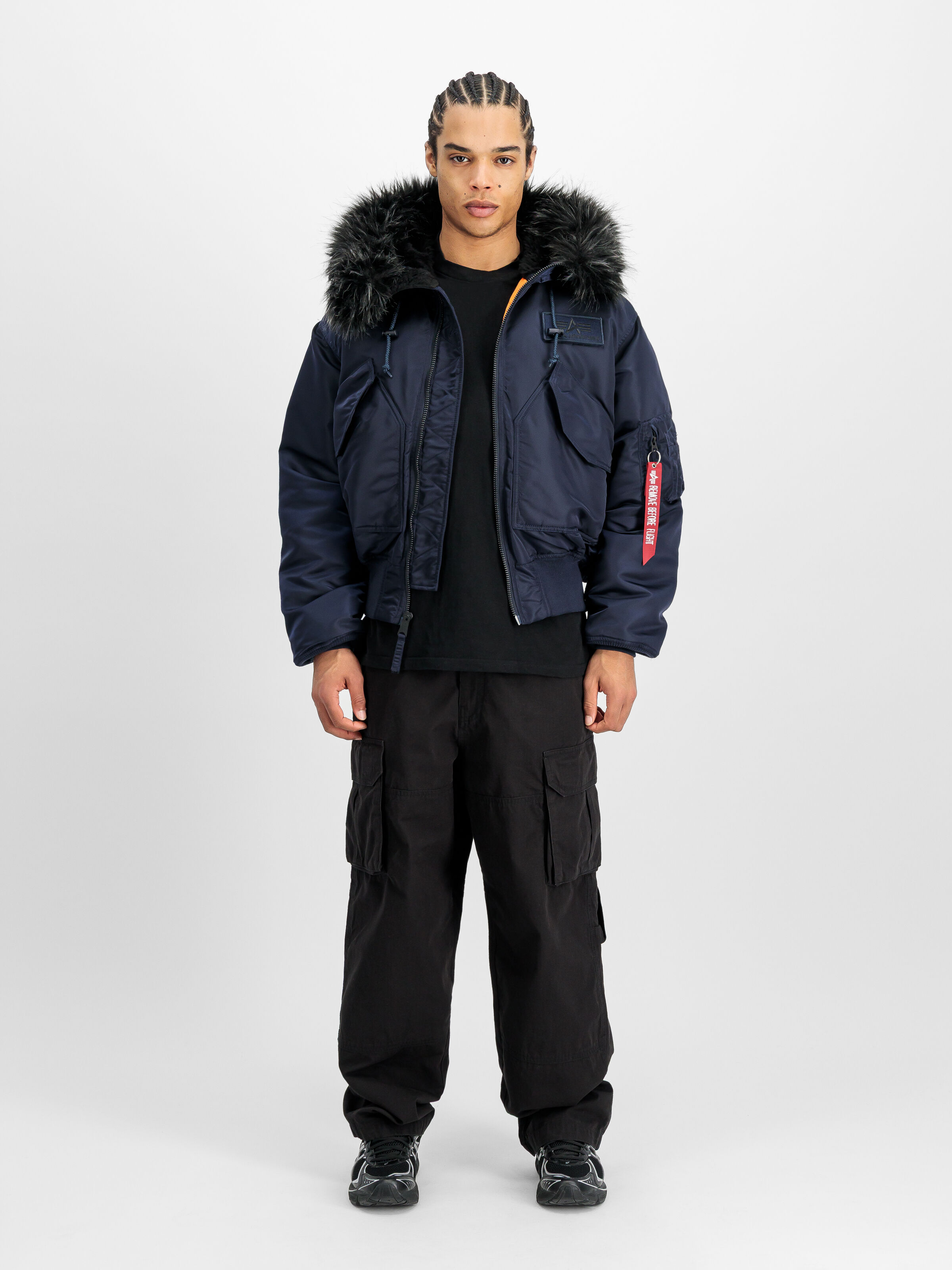 45/P Hooded Custom Bomber Jacket ultra navy 113145_697_2_model_00001_162263