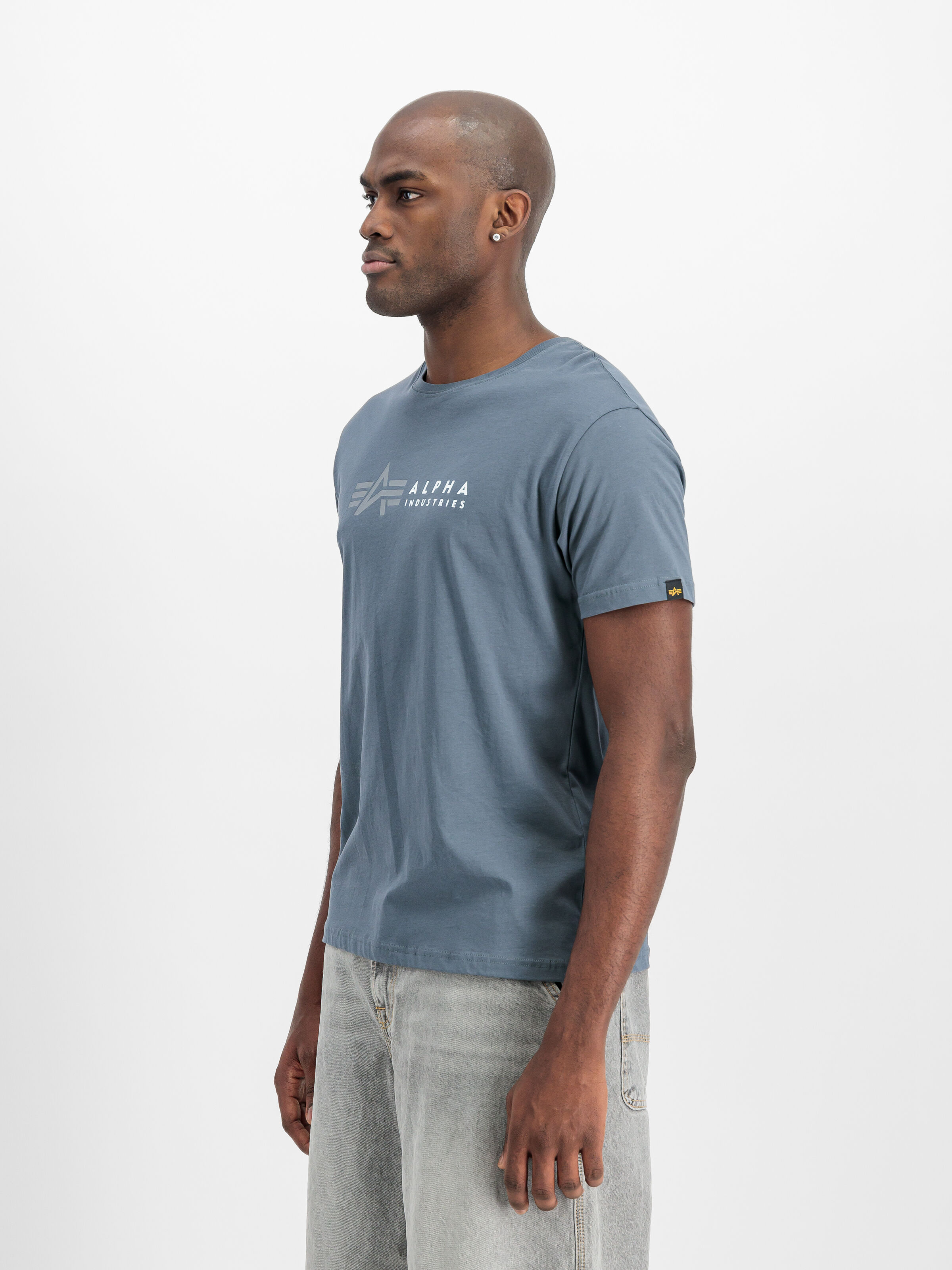 Alpha Label T-Shirt denim blue 118502_439_2_model_00002_160832