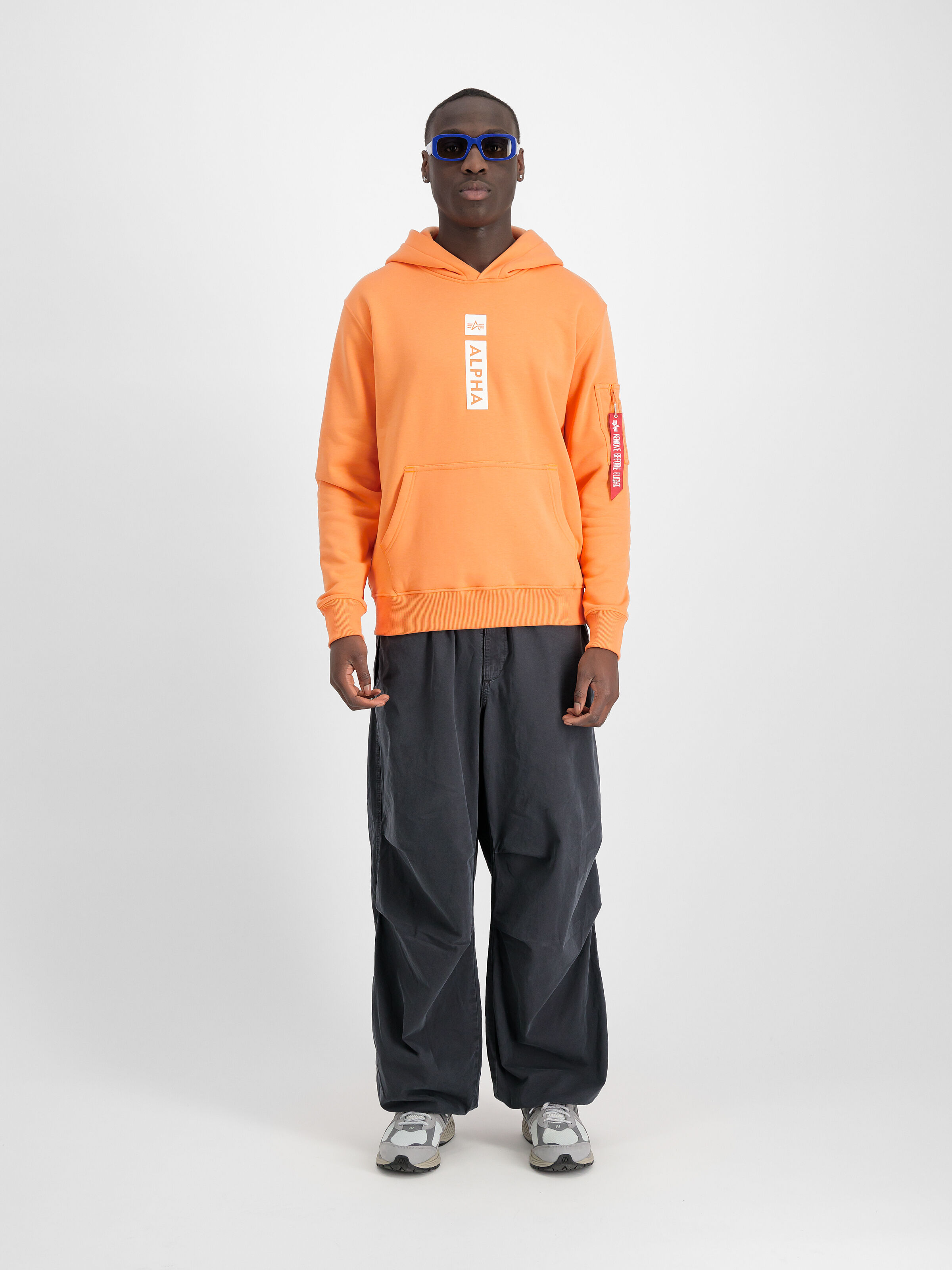 Alpha Puff Print Hoodie tangerine 146338_710_2_model_00001_129805
