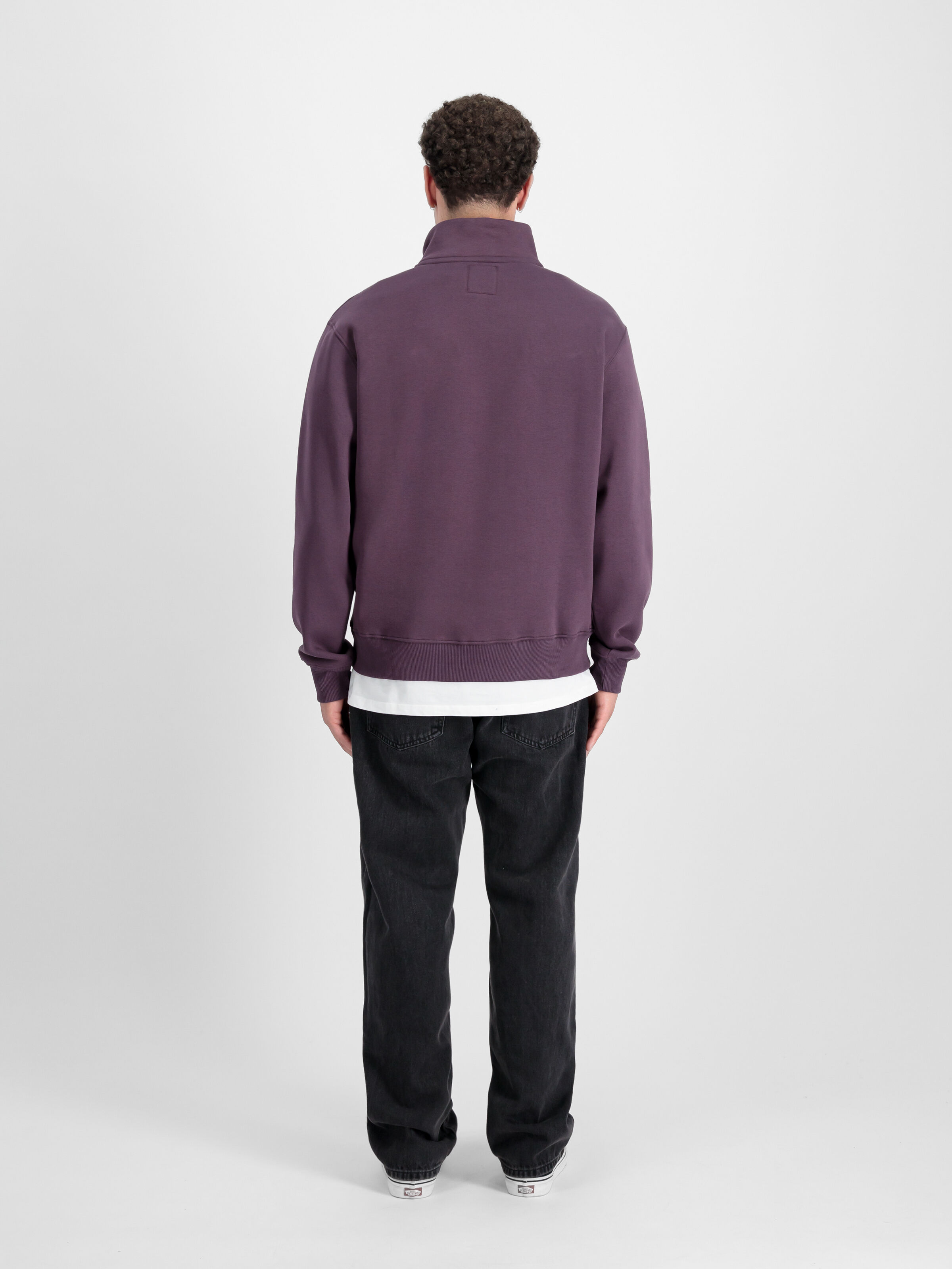 Half Zip Small Logo Sweatshirt Plum 108308_719_2_model_00002_97110