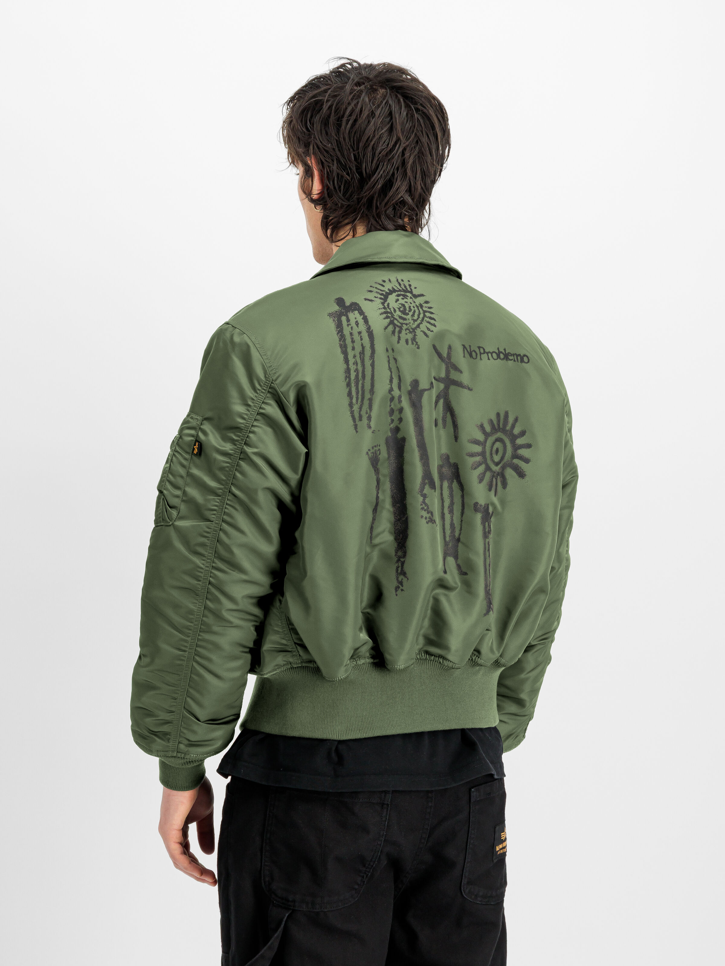 ALPHA x NO PROBLEMO CWU-45 Bomber Jacket sage-green 268175_01_2_model_00004_246212