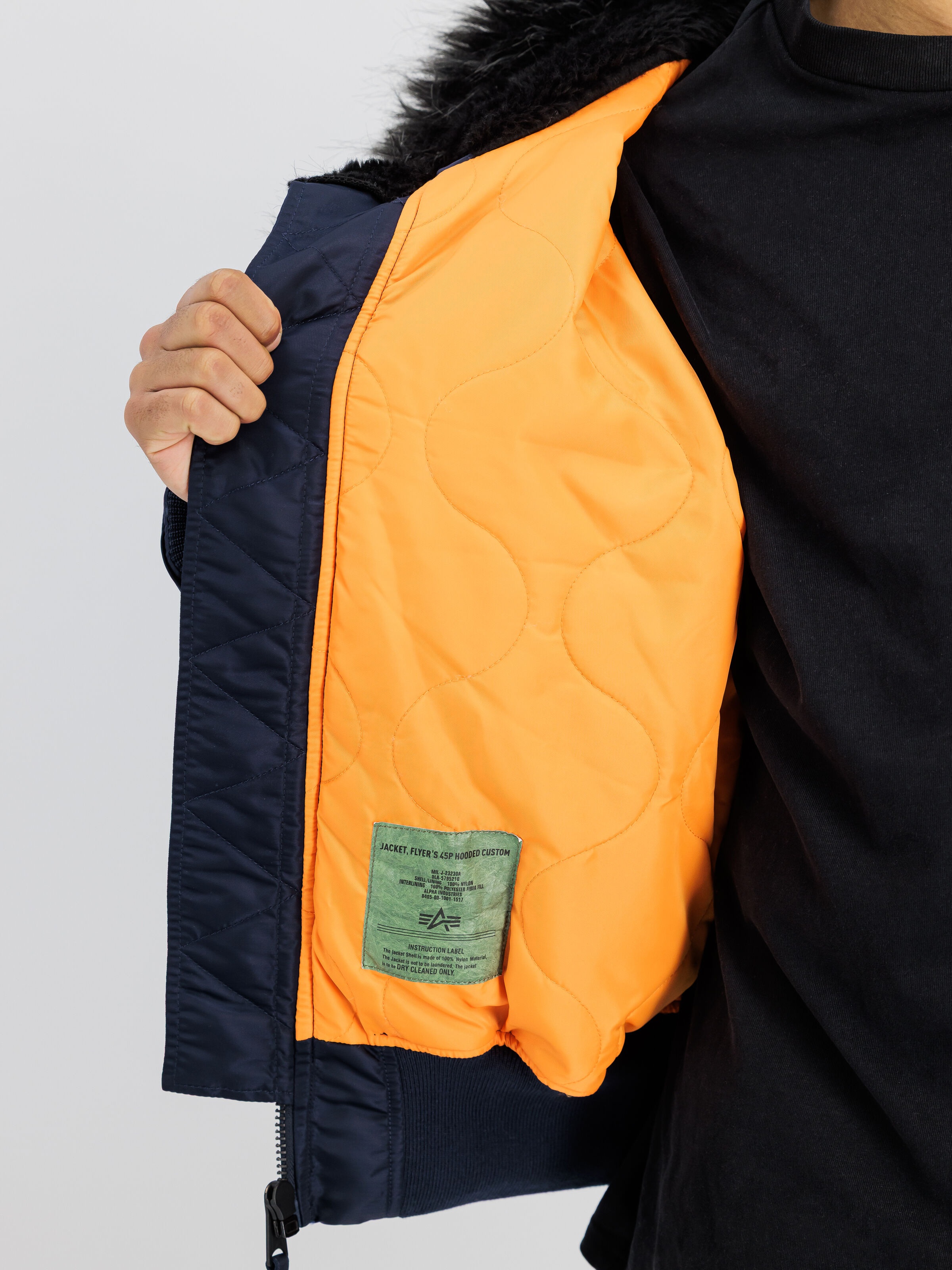 45/P Hooded Custom Bomber Jacket ultra navy 113145_697_3_detail_00001_162266