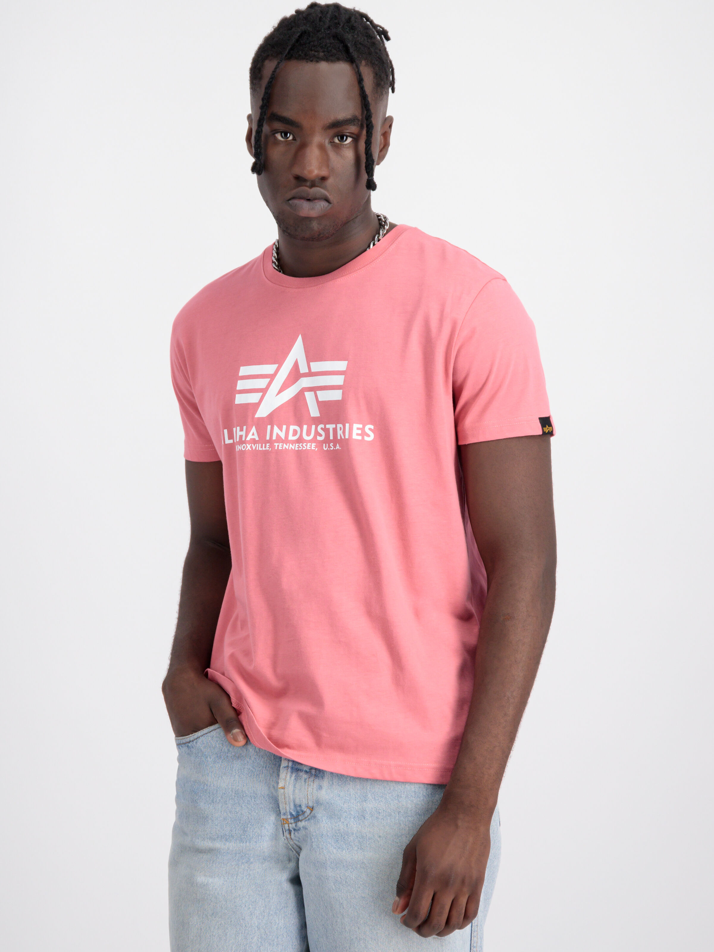 Basic Big Logo T-Shirt coral red 100501_49_alpha_industries_basic_t_001_182175
