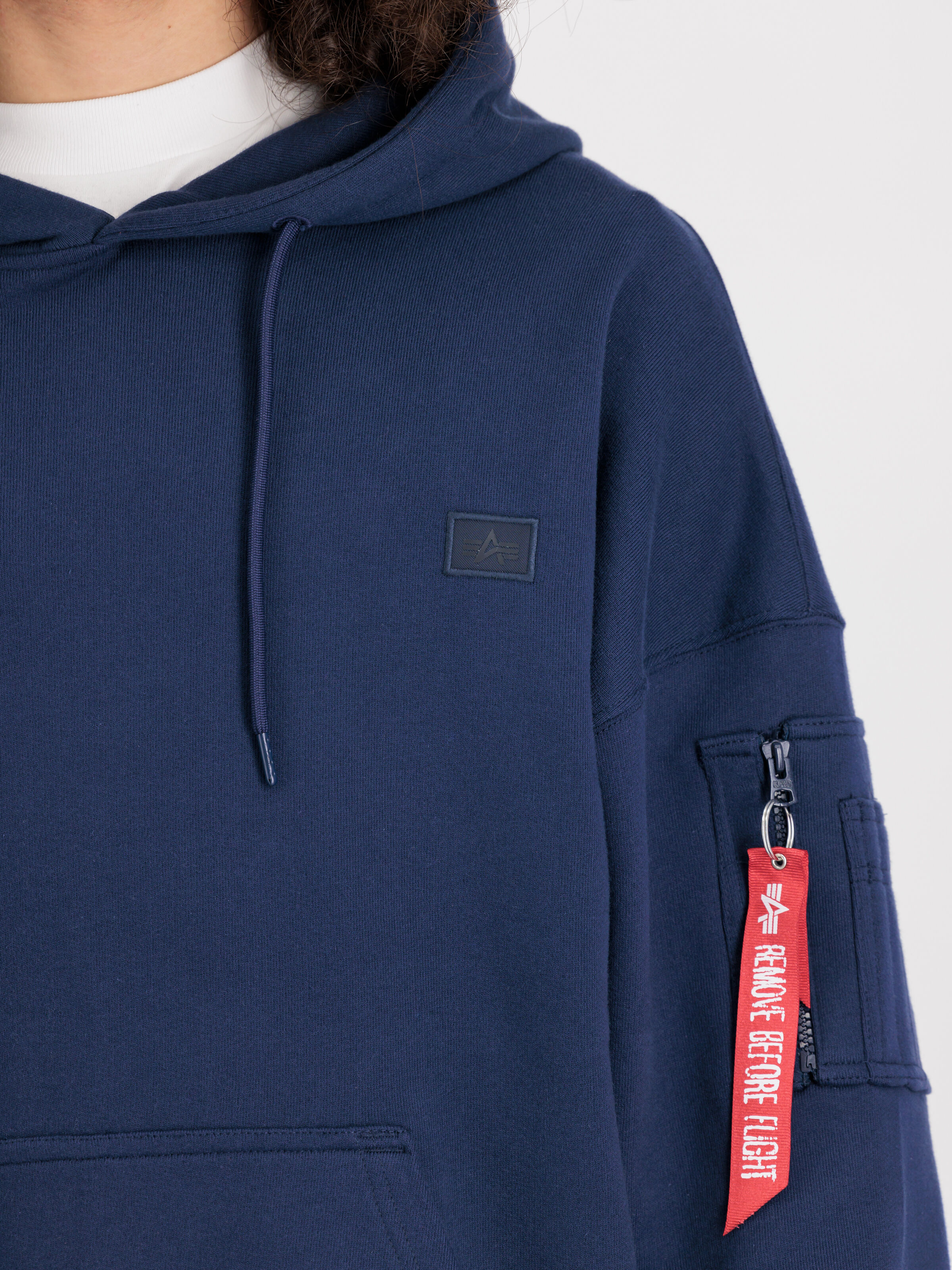 Alpha Essentials Rubber Logo Hoodie ultra navy 146335_697_3_detail_00001_99345