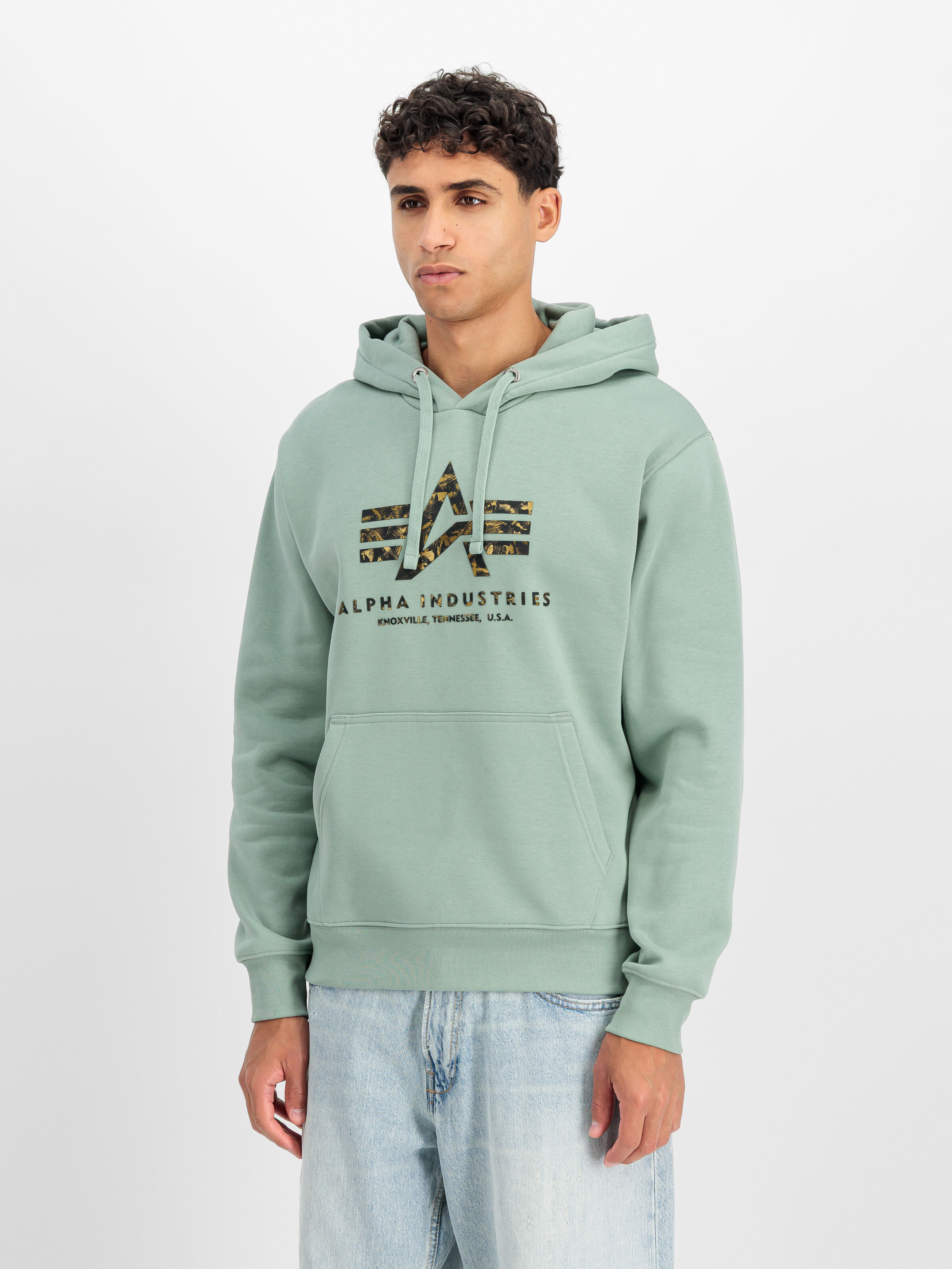 Basic Big Logo Effect Print Hoodie frost green 178312EP_30_2_model_00002_196522