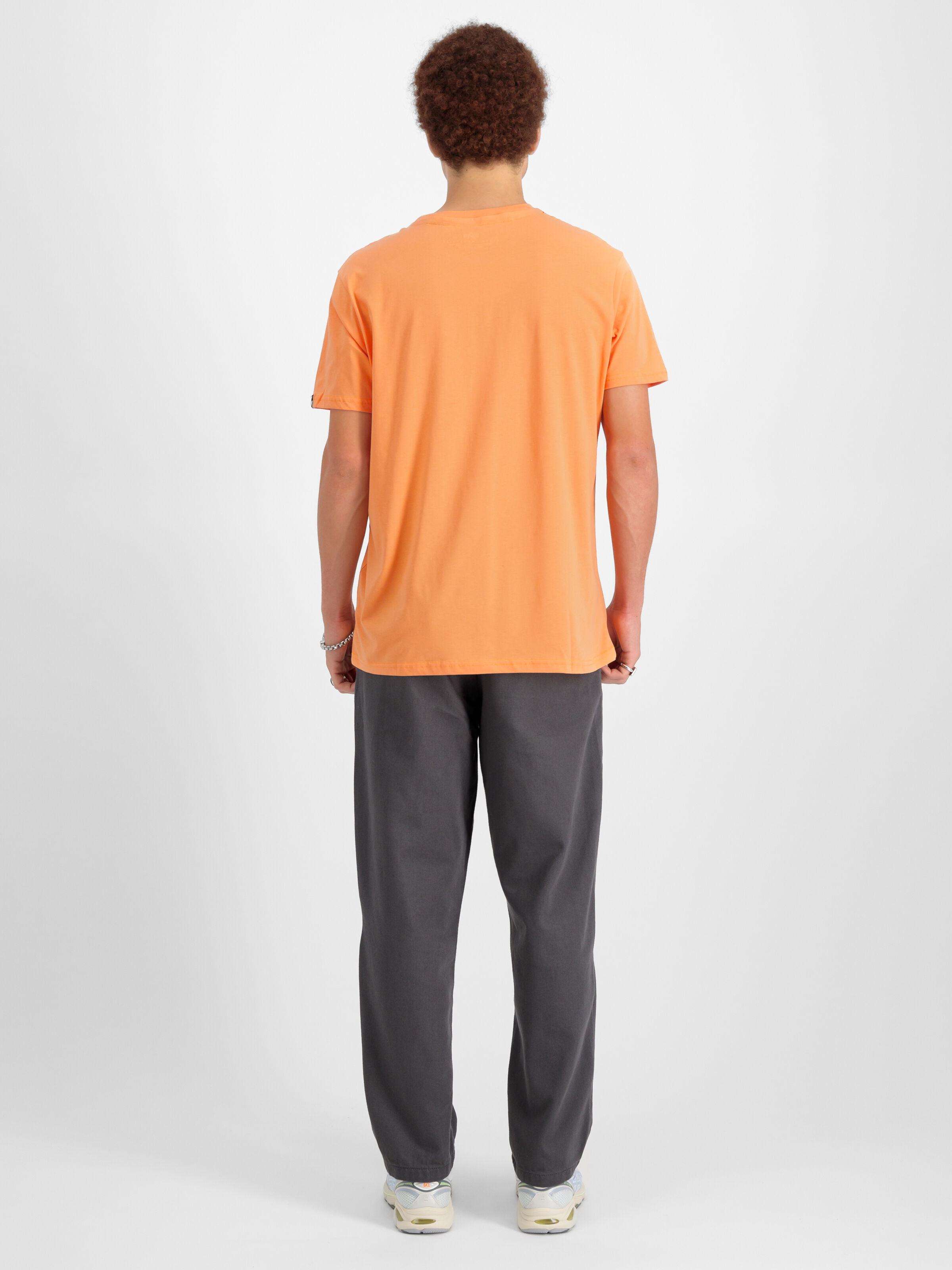 Alpha Label Puff Print T-Shirt tangerine 118502PP_710_00003_182552
