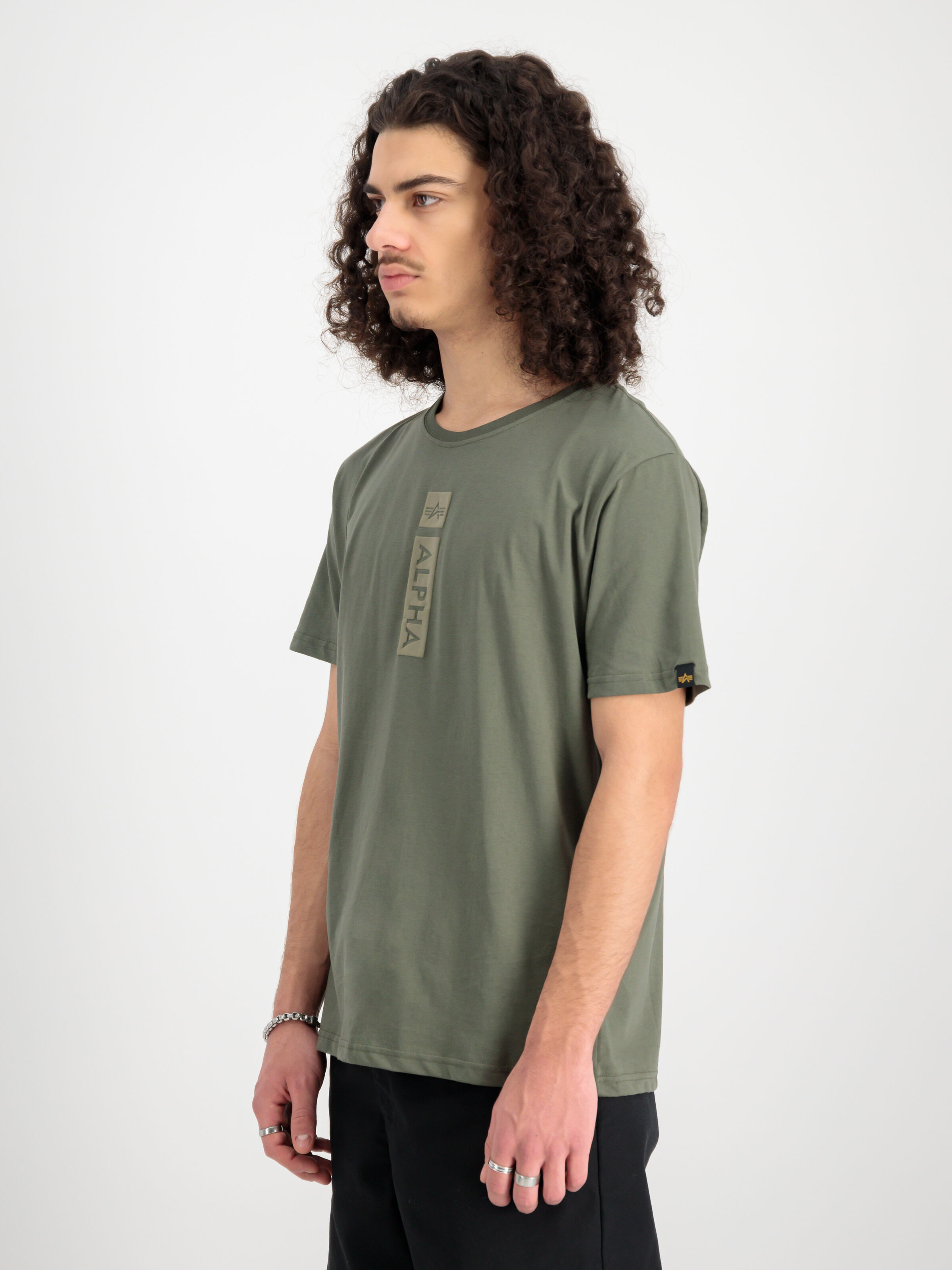 Alpha Puff Print T-Shirt dark olive 146509_142_2_model_00003_118674