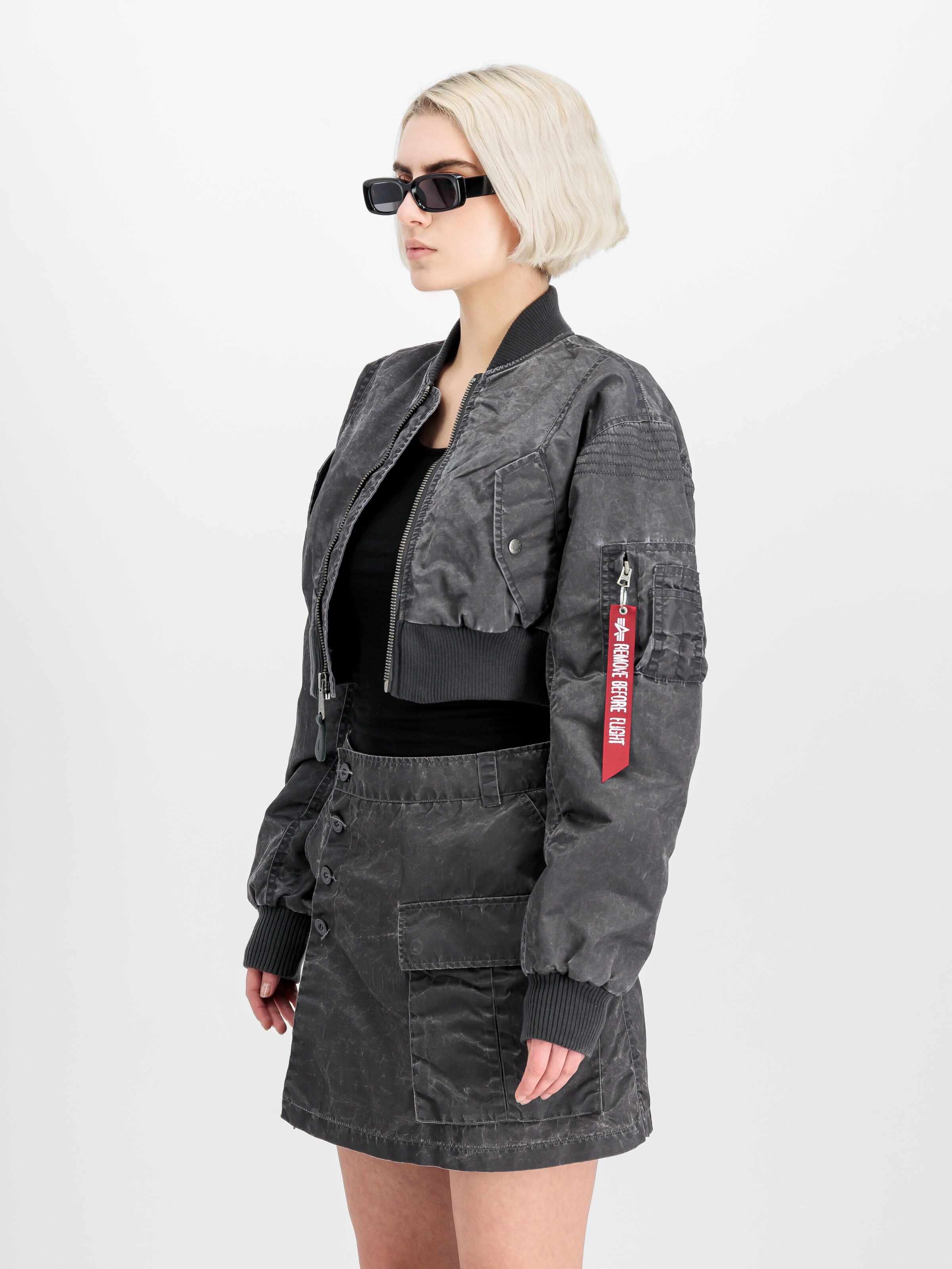 MA-1 Vintage Cropped Light Bomber Jacket Women vintage grey 156002_684_2_model_00003_149574