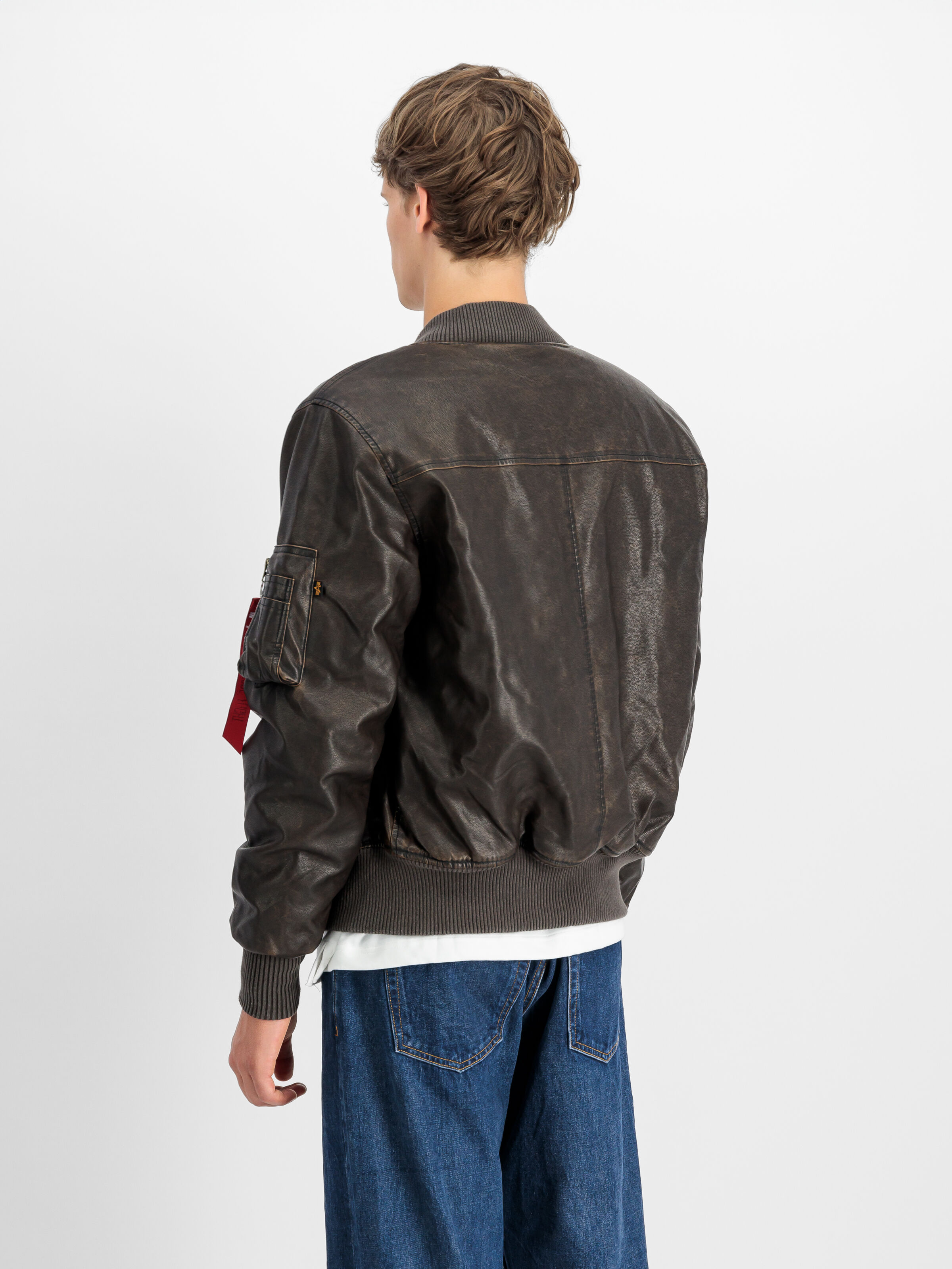 MA-1 Faux Leather Vintage Bomber Jacket vintage brown 148131_250_2_model_00004_107568