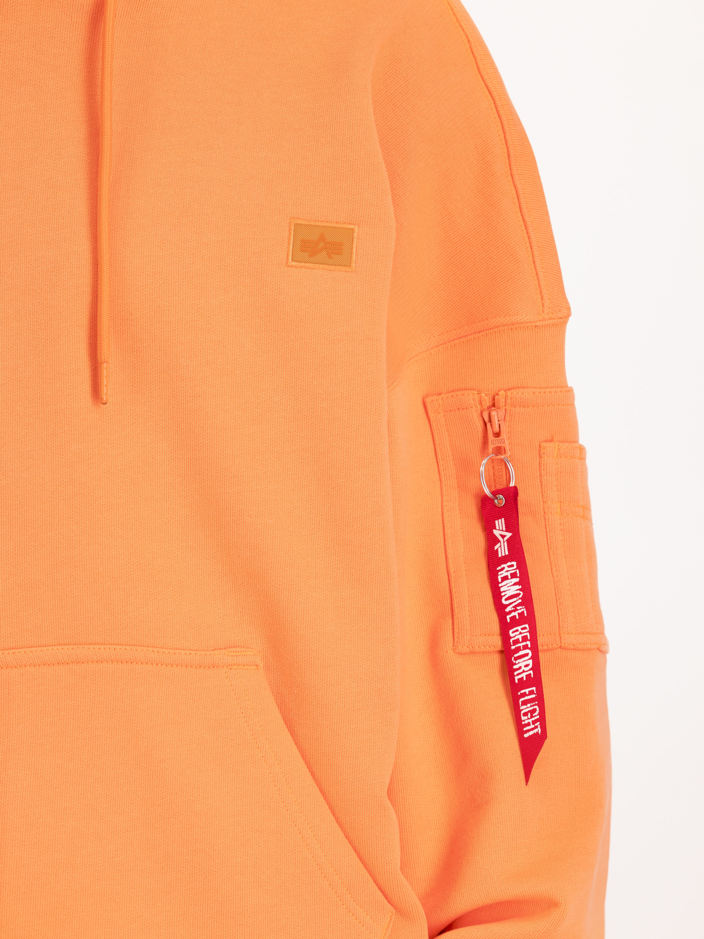 Alpha Essentials Rubber Logo Hoodie tangerine 146335_710_3_detail_00001_133943
