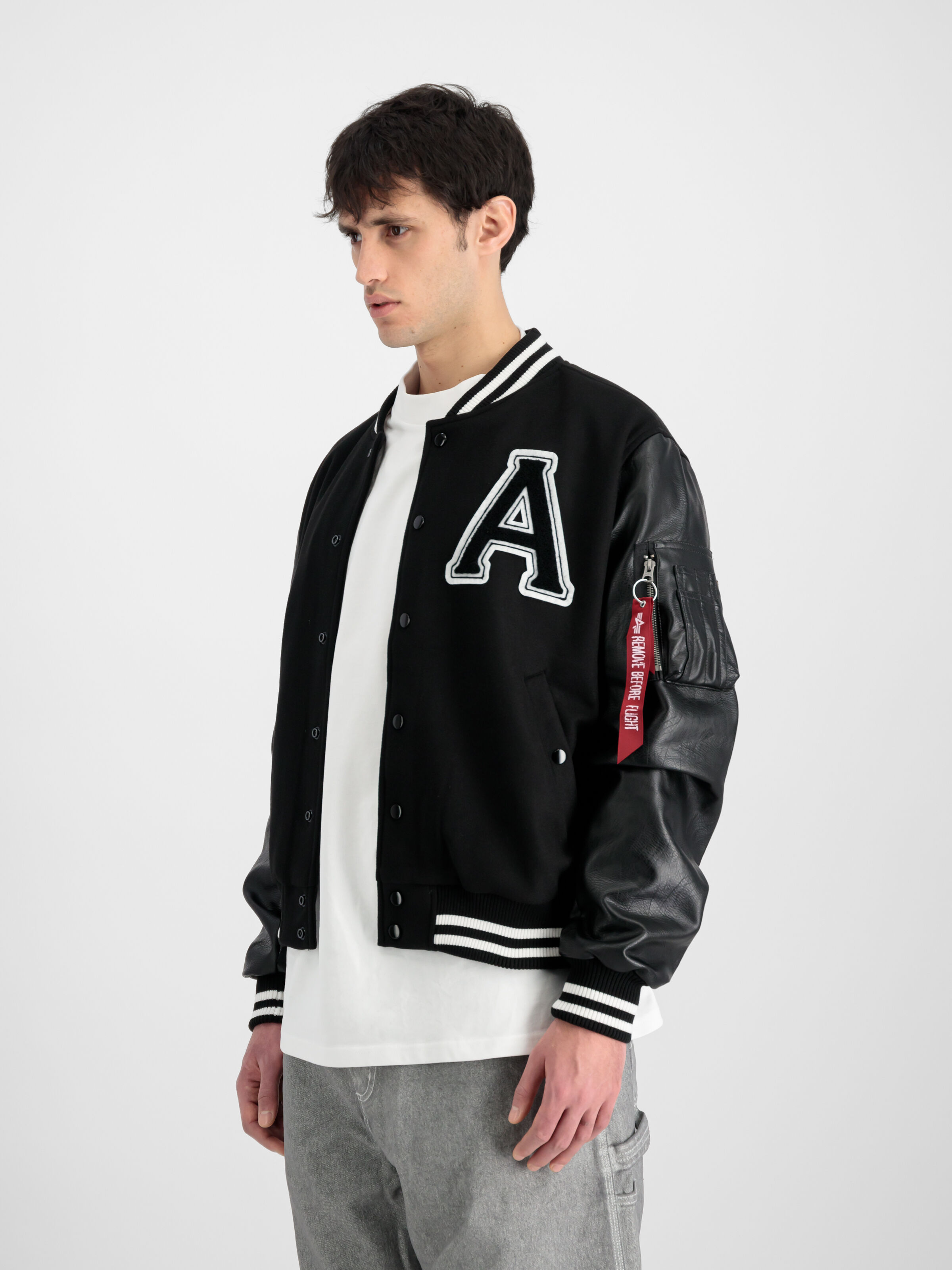 PU College Light Jacket black 146111_03_2_model_00003_149394