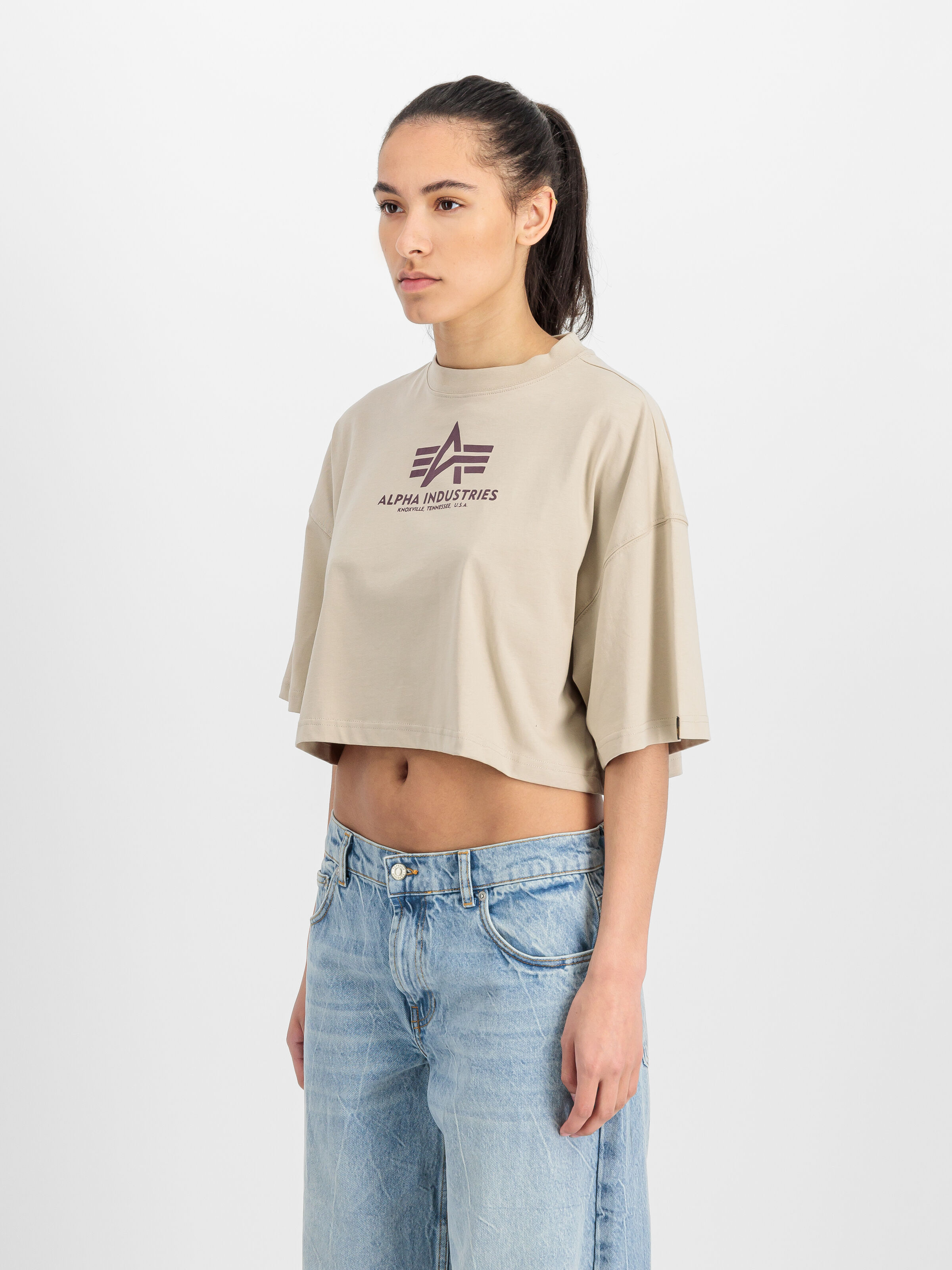 Basic Big Logo Cropped PP T-Shirt Women organic beige 258060_627_2_model_00002_165610