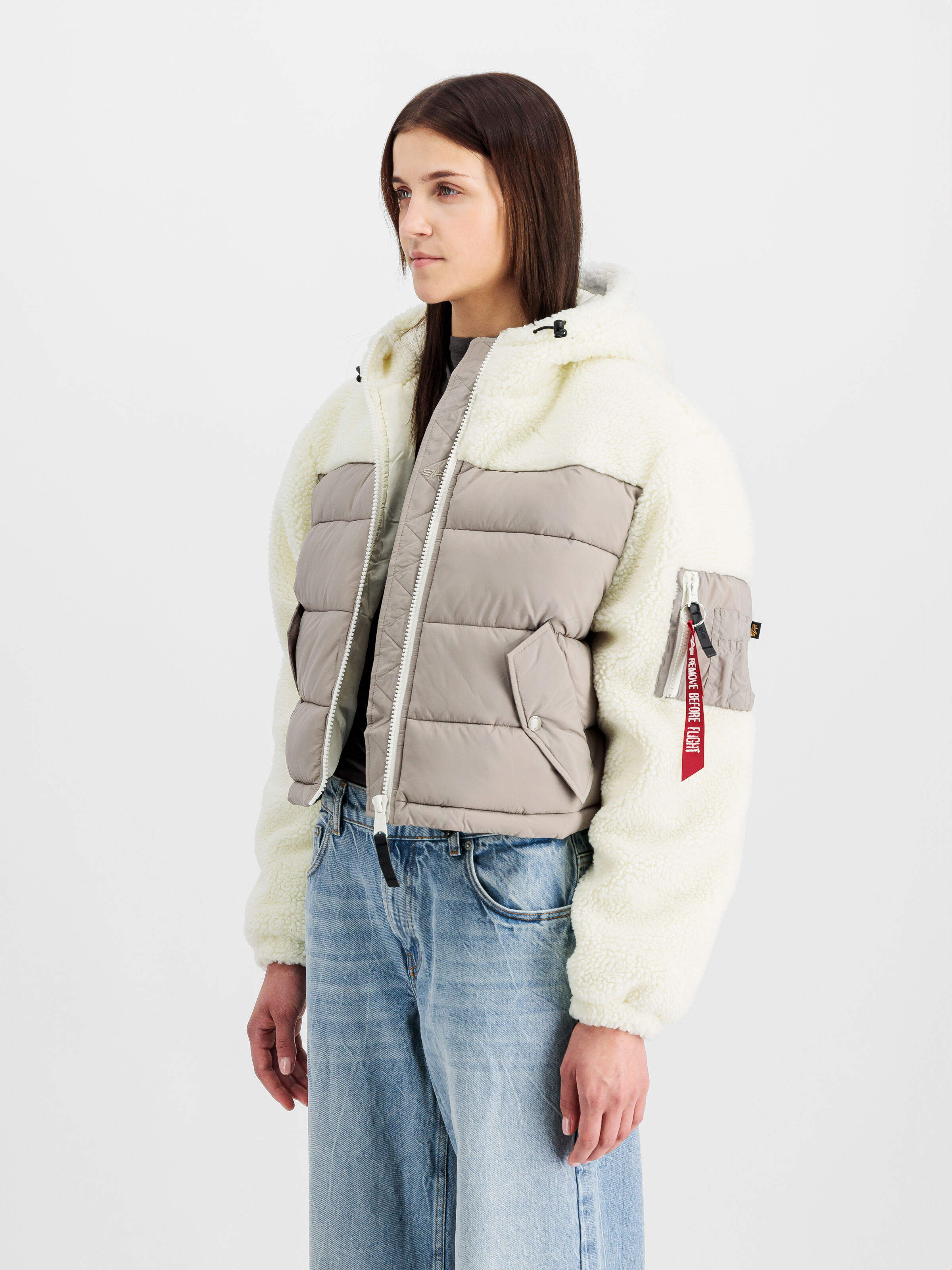 Teddy Puffer Winter Jacket Women vintage sand 138001_679_2_model_00003_119879