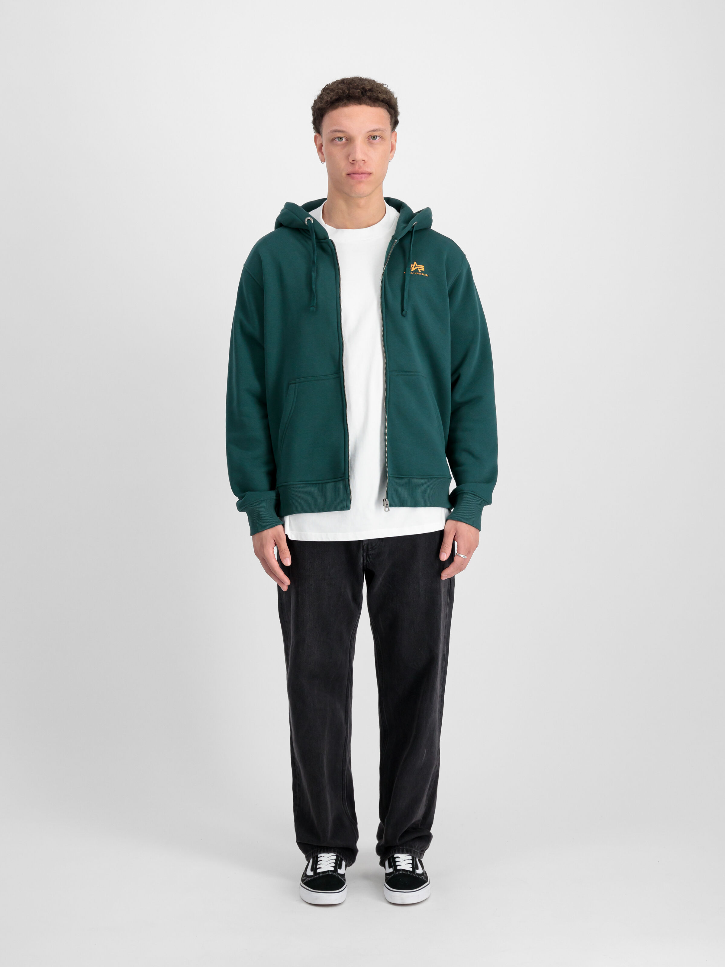 Basic Small Logo Zip Hoodie Force Green 118342_720_2_model_00001_97246