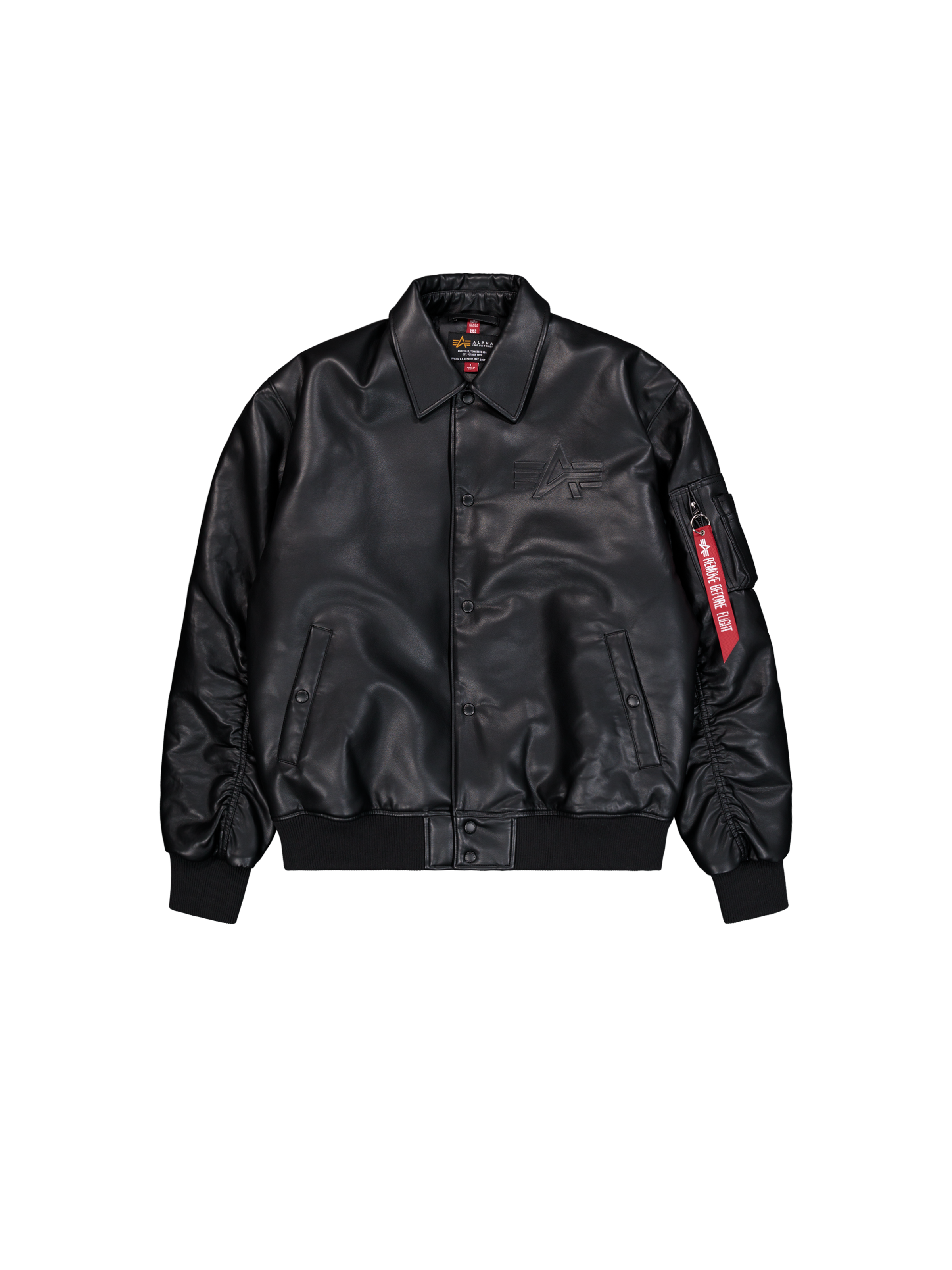 PU College Bomber Jacket black 258109_03_1_flatlay_00001_162268.png