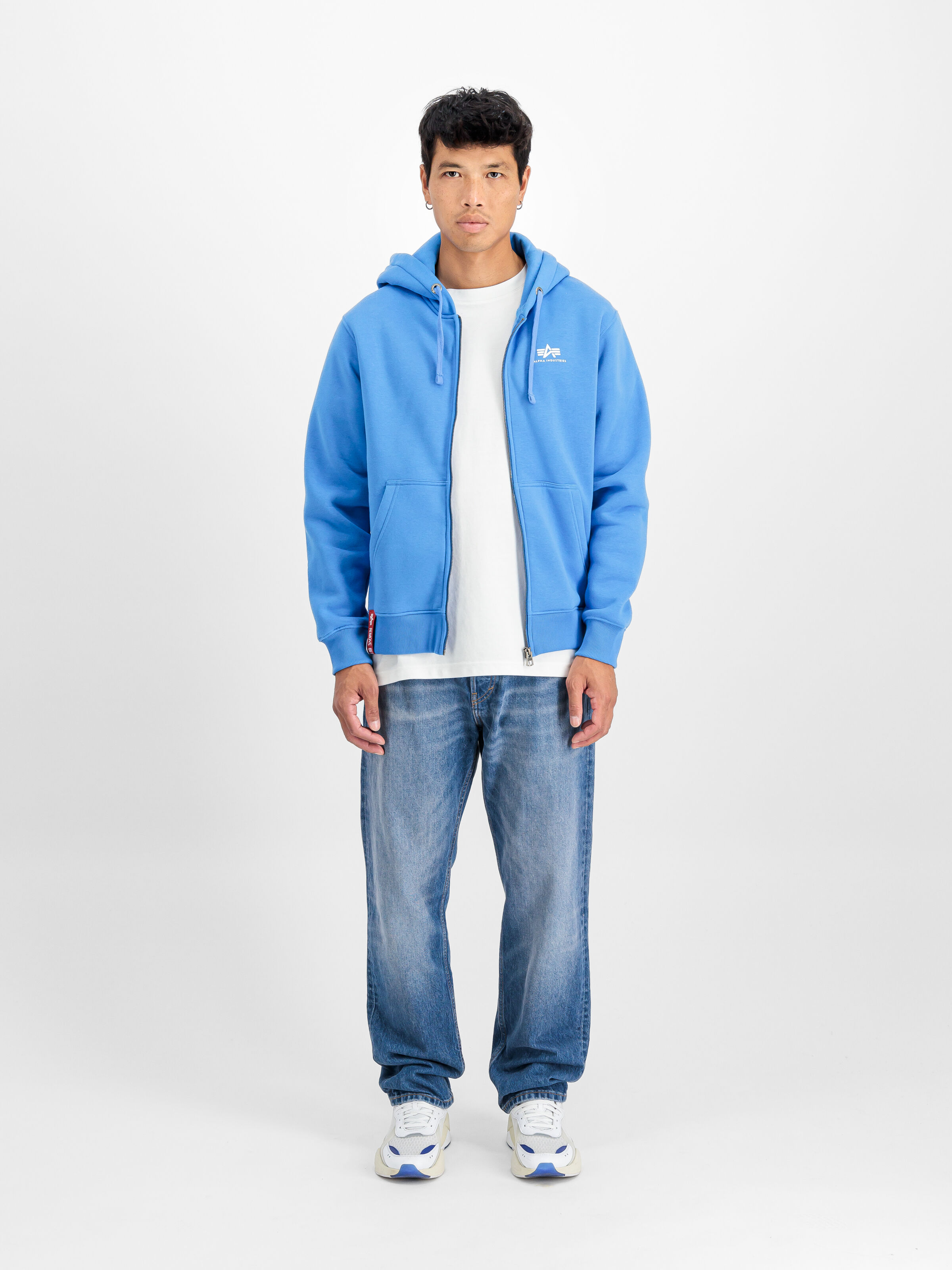 Basic Small Logo Zip Hoodie mediteranian blue 118342_737_2_model_00001_118623