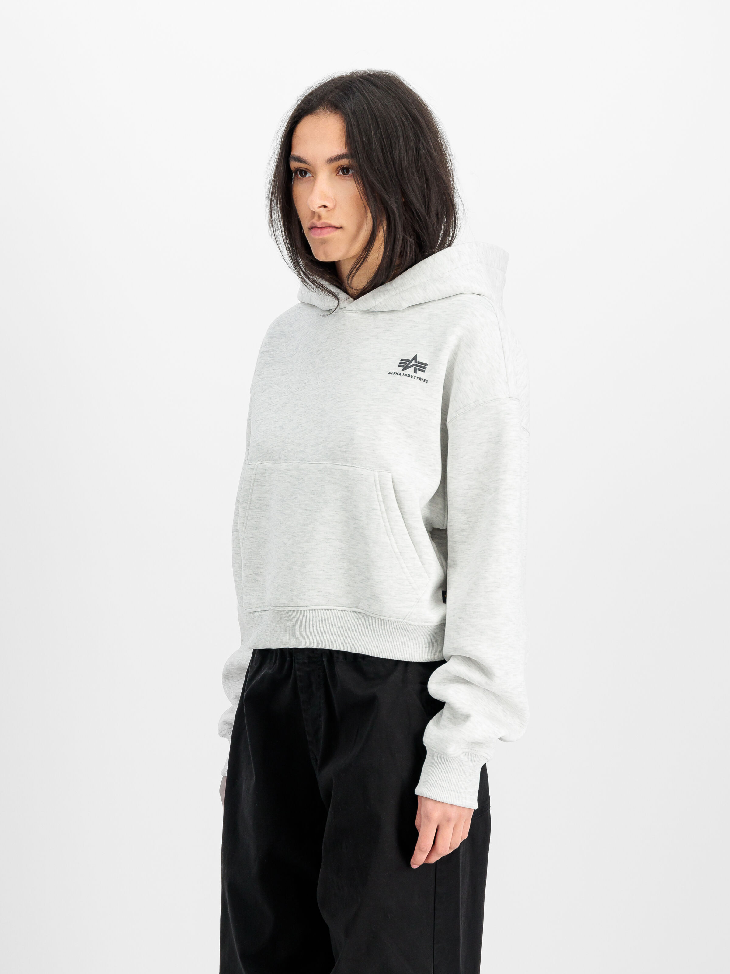 Basic Small Logo Hoodie Women pastel grey melange 258041_752_2_model_00002_166018
