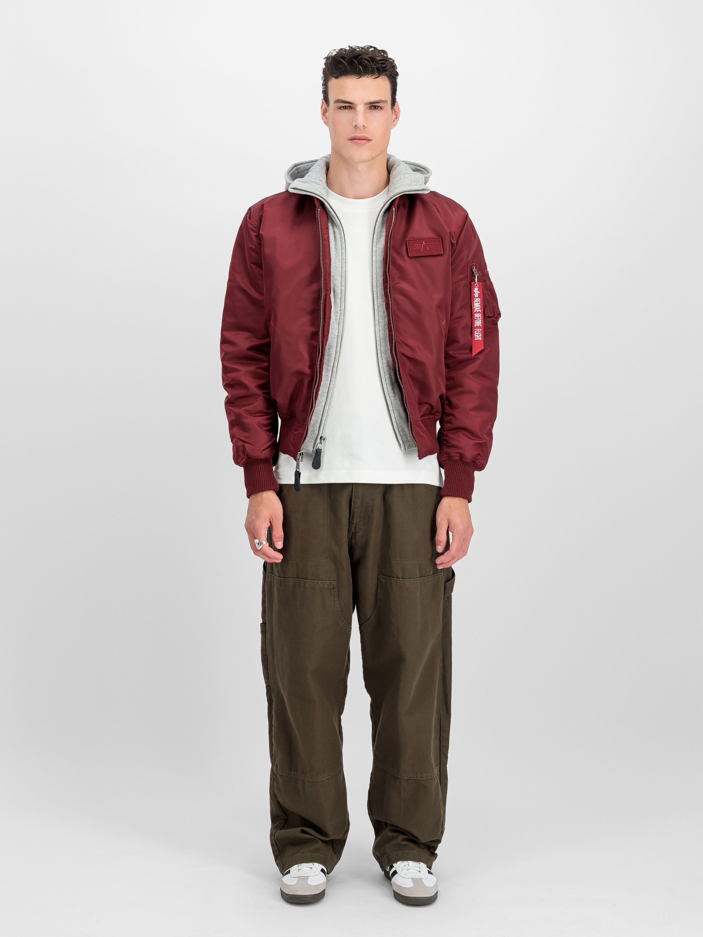 MA-1 D-Tec Hood Bomber Jacket burgundy 183110_184_2_model_00001_189371