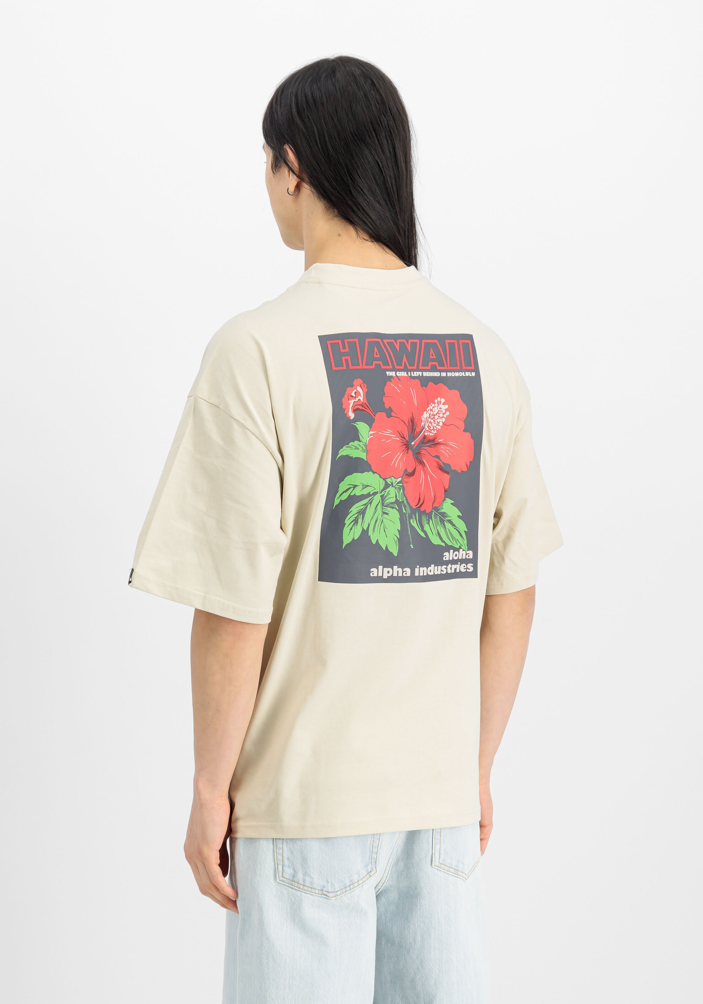 Aloha Flower Backprint T-Shirt vintage white 156523_300_2_model_00004_147346