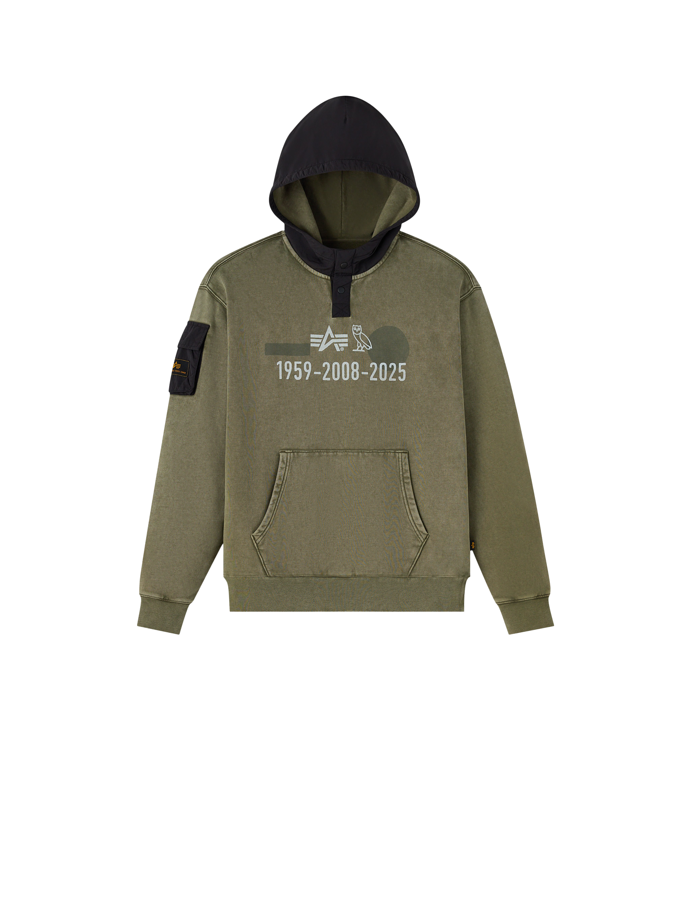 ALPHA x OVO Garment Dye Hoodie | olive | S | 258014-11-S