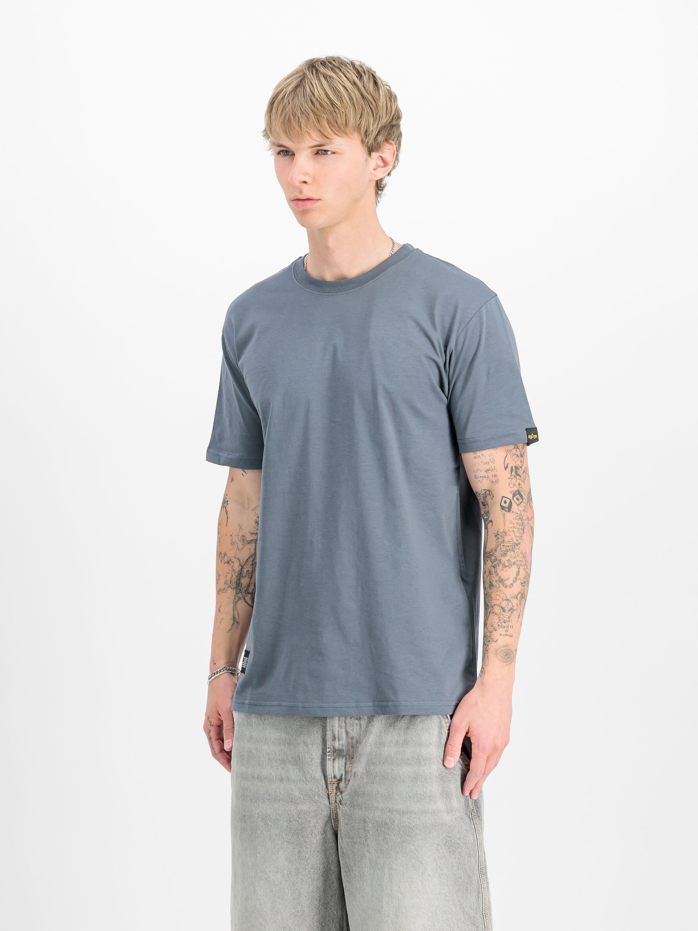 Label Backprint T-Shirt denim blue 258505_439_2_model_00002_173872