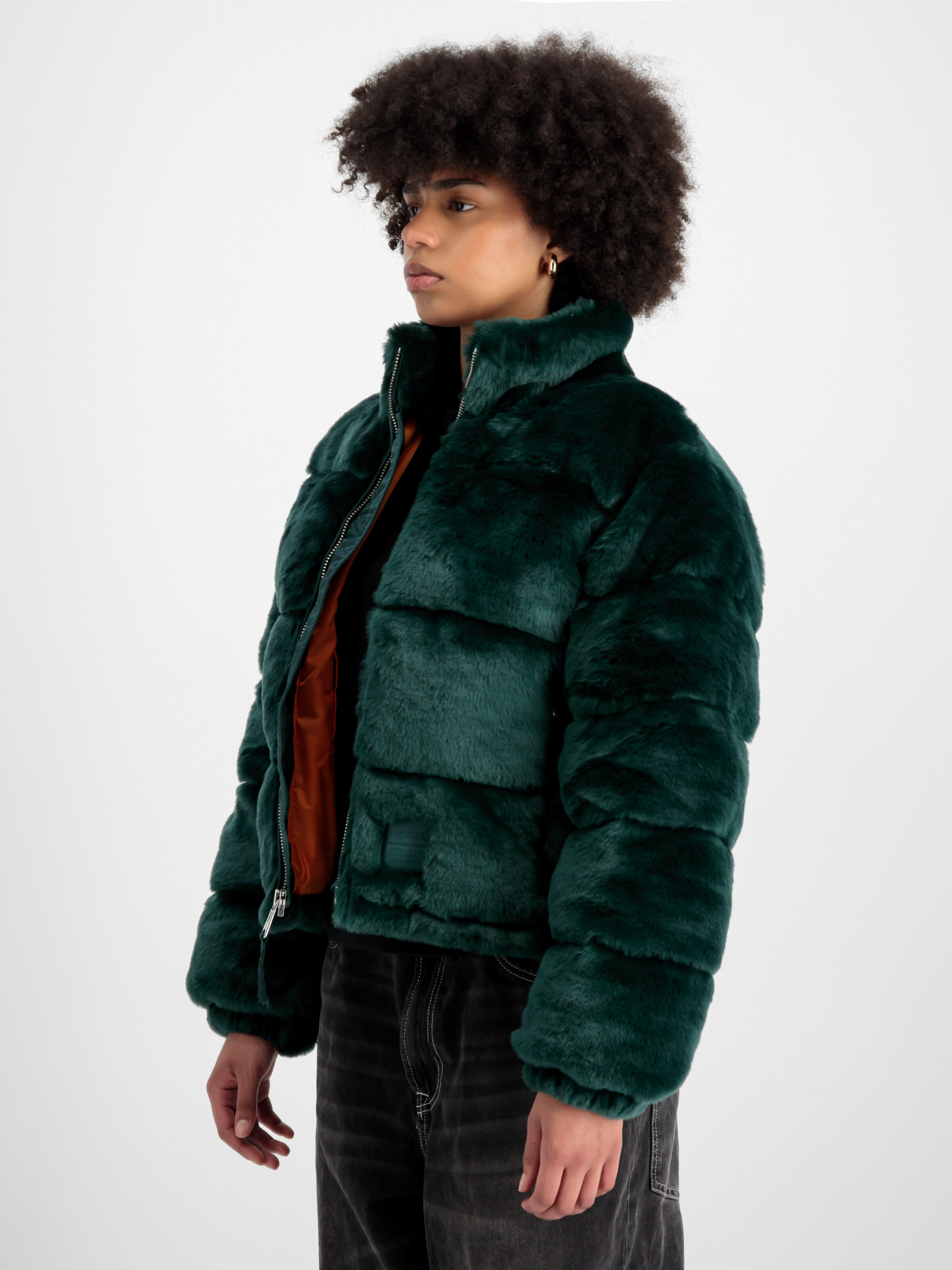 Fur Puffer Winter Jacket Women Force Green 148002_720_2_model_00003_99523
