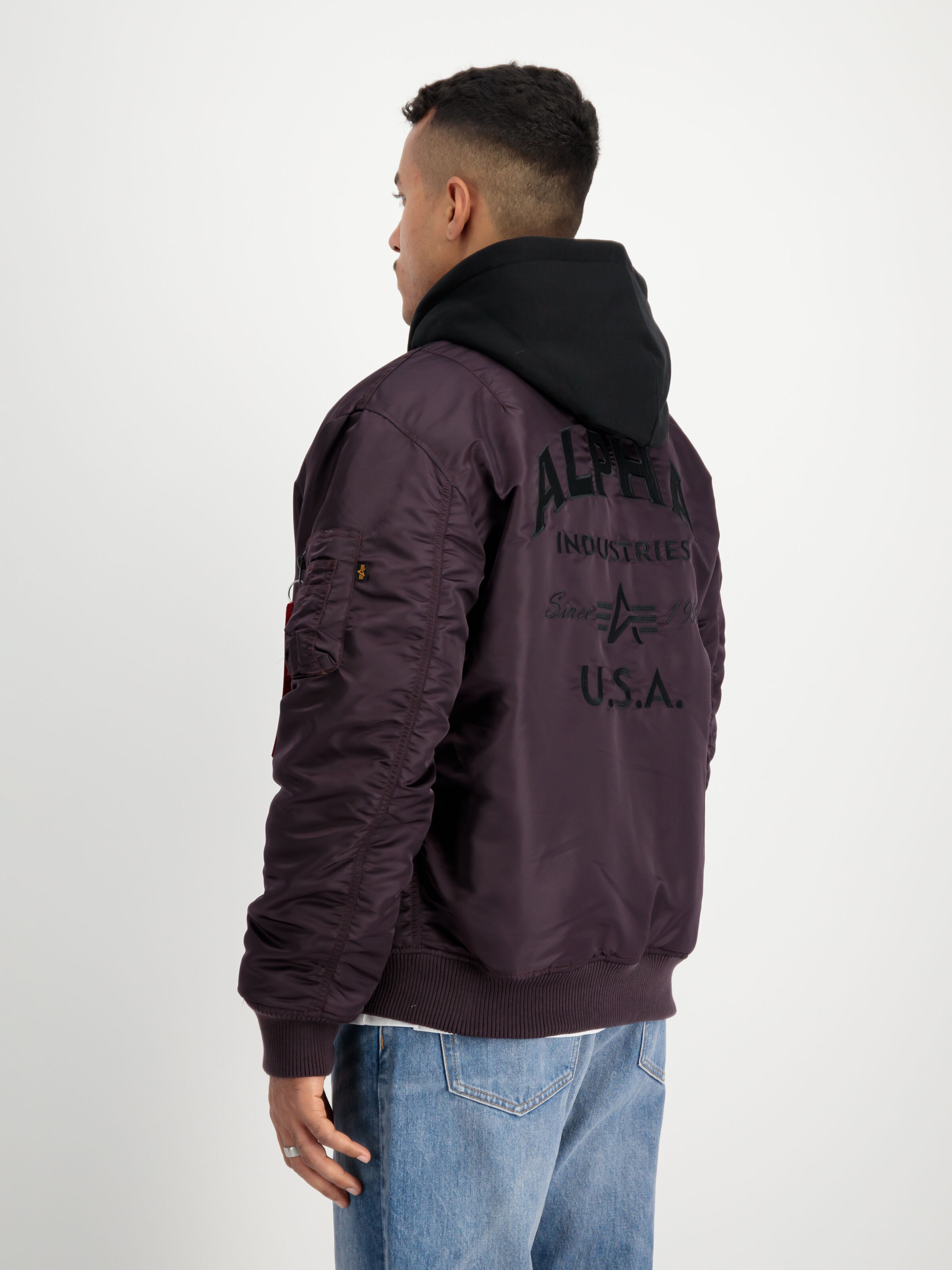 MA-1 Zip Hood Back Embroidery Bomber Jacket Plum 138105_719_2_model_00004_97894