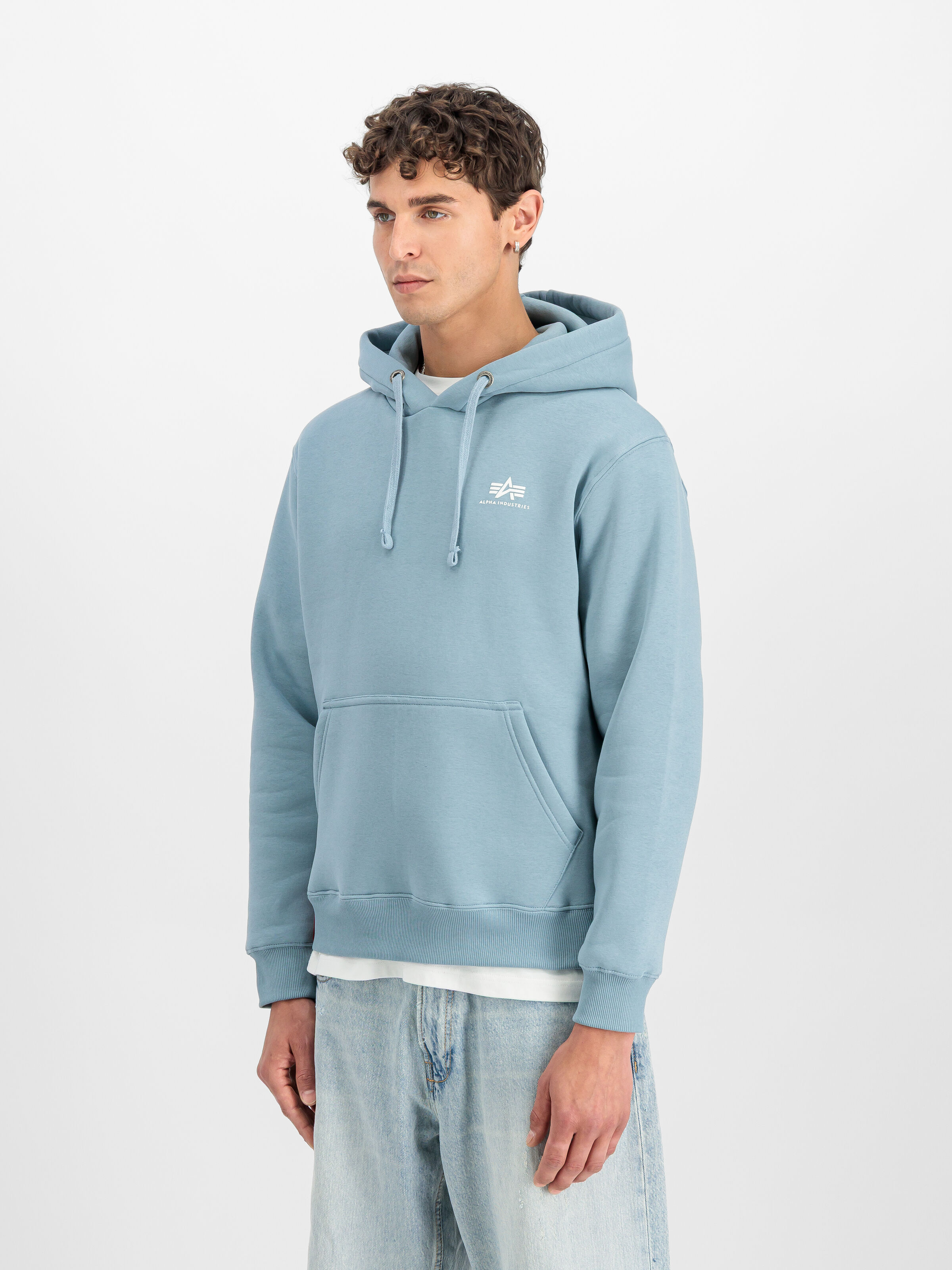 Basic Small Logo Hoodie greyblue 196318_134_2_model_00002_188636