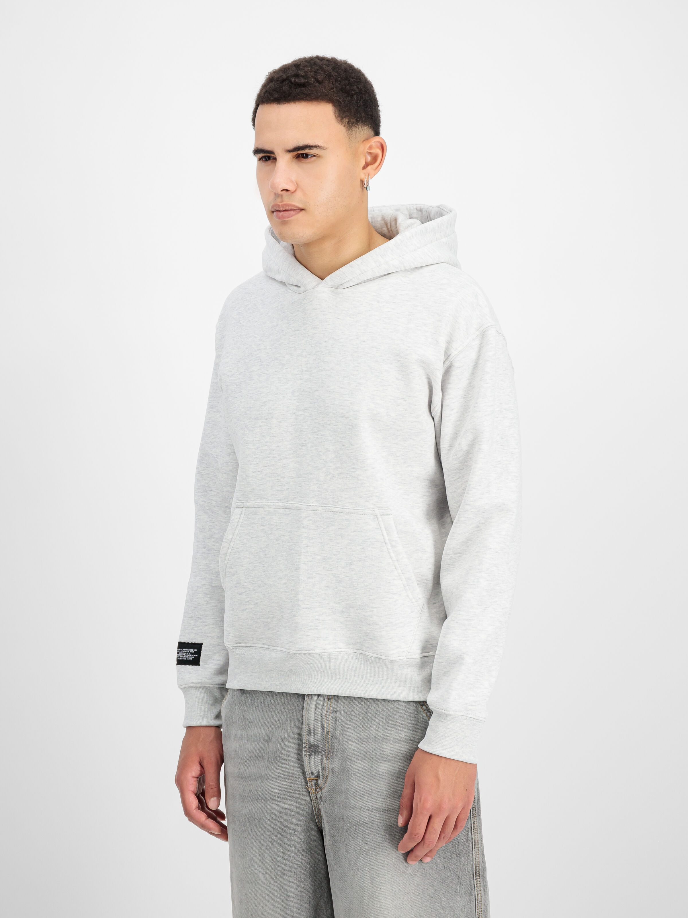 Label Backprint Hoodie pastel grey melange 258333_752_2_model_00002_183447