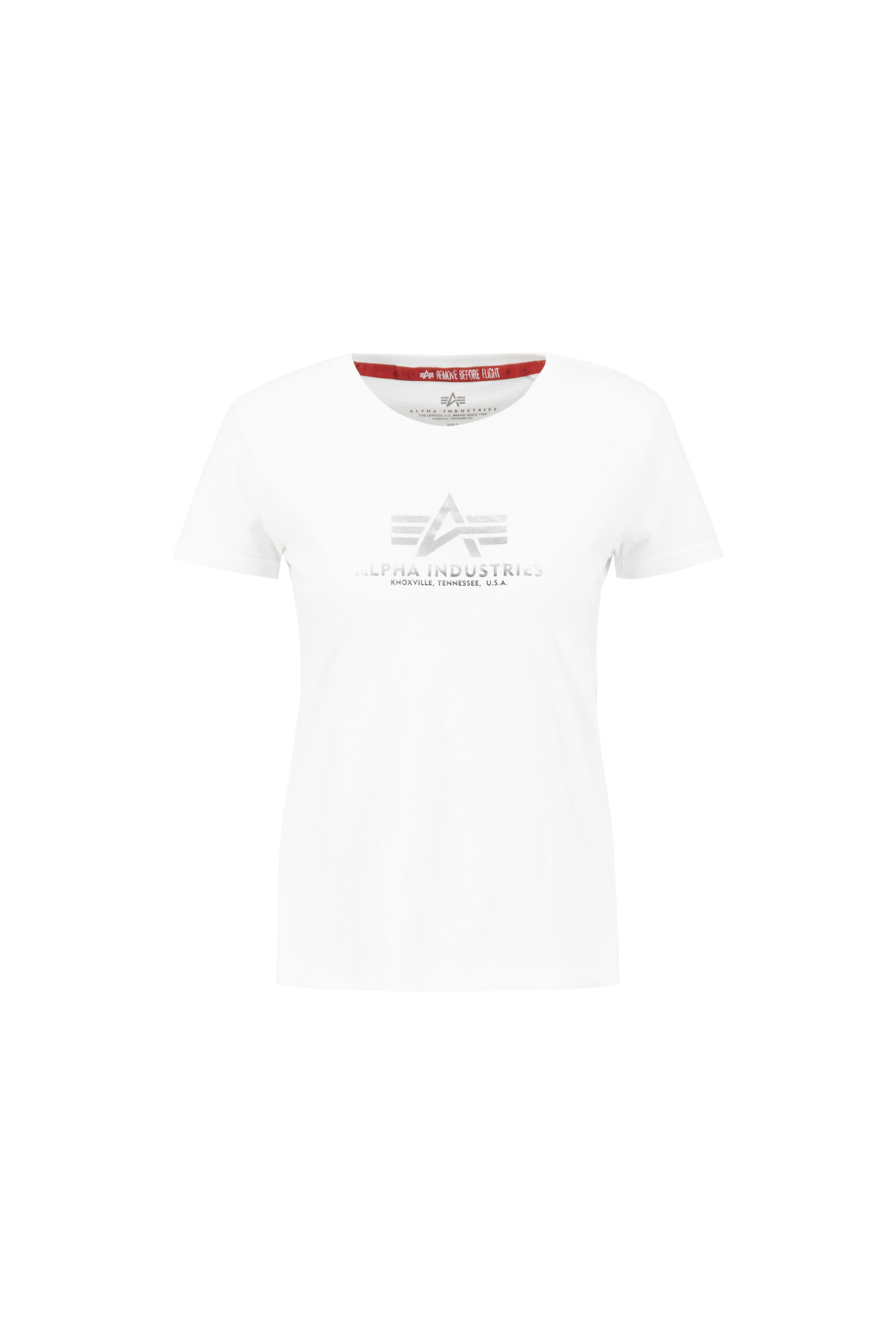 New Basic Foil Print Women T-Shirt white/metalsilver 196051FP_532_001_122145.jpg