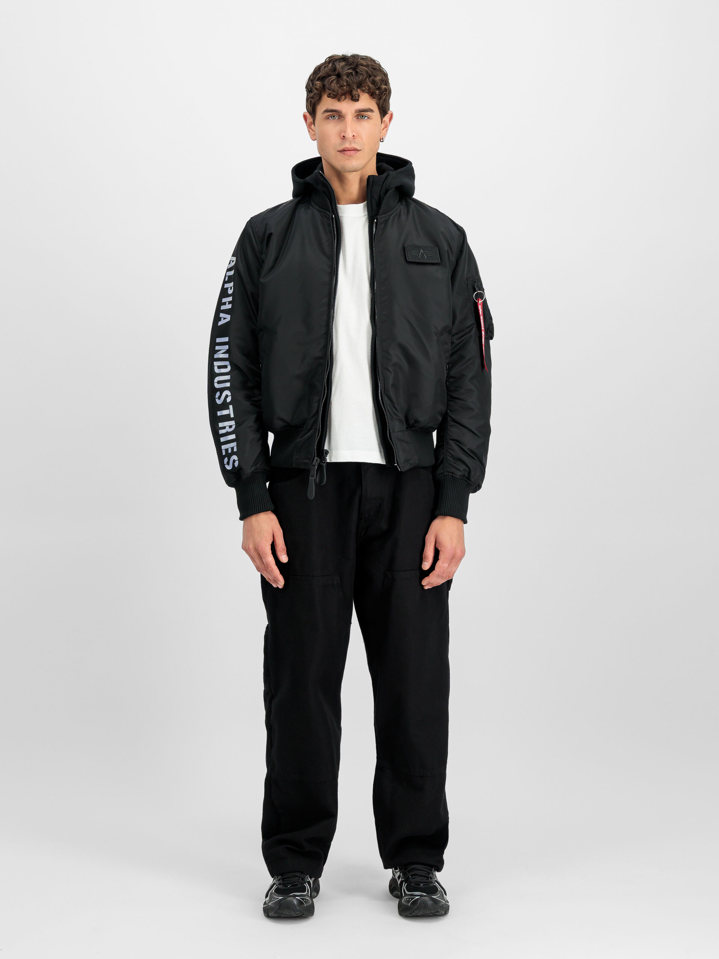 MA-1 D-Tec Sleeve Embroidery Bomber Jacket black/reflective 133104_285_2_model_00001_190158