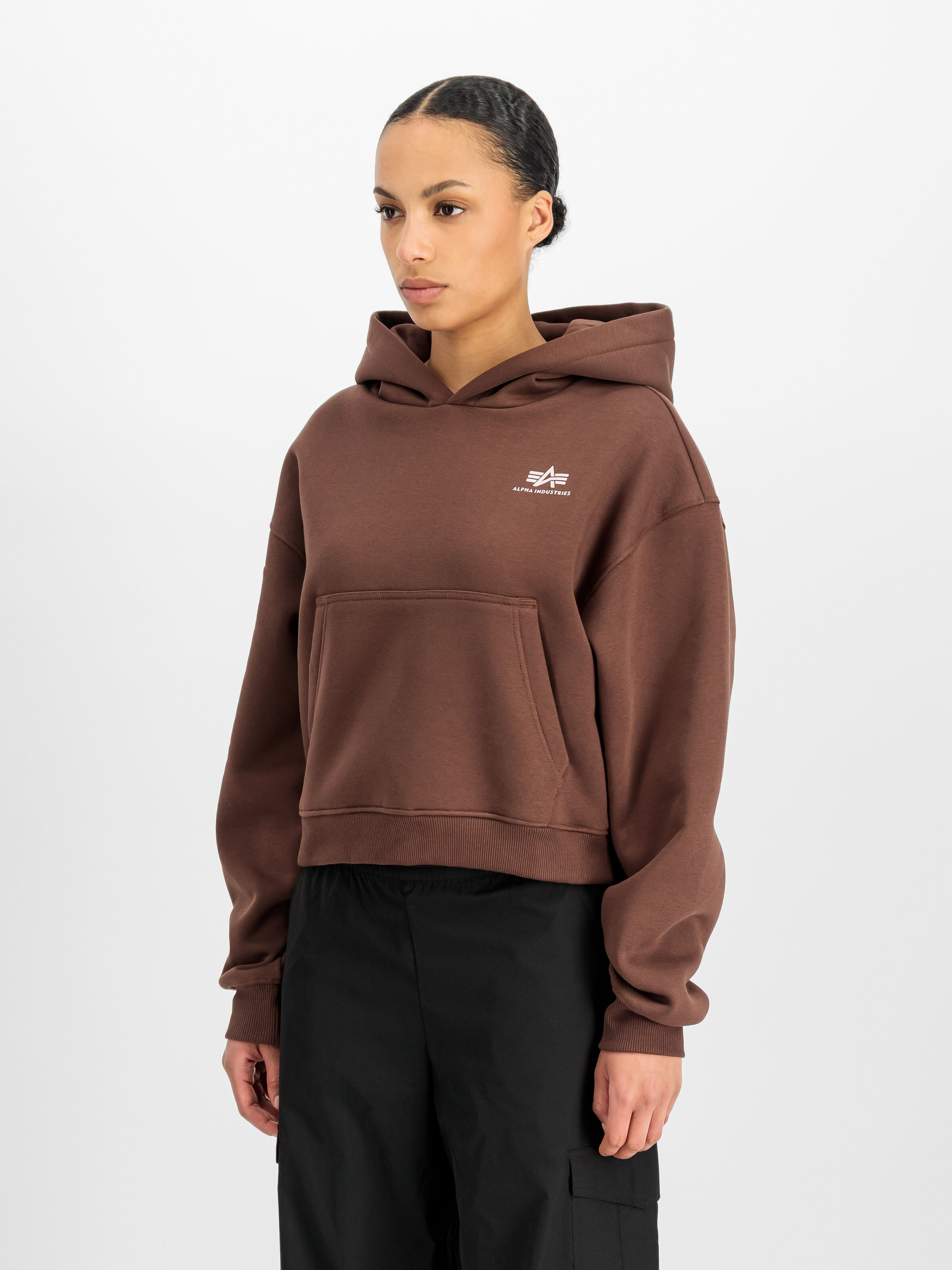 Basic Small Logo Hoodie Women powder brown 258041_204_2_model_00002_229864