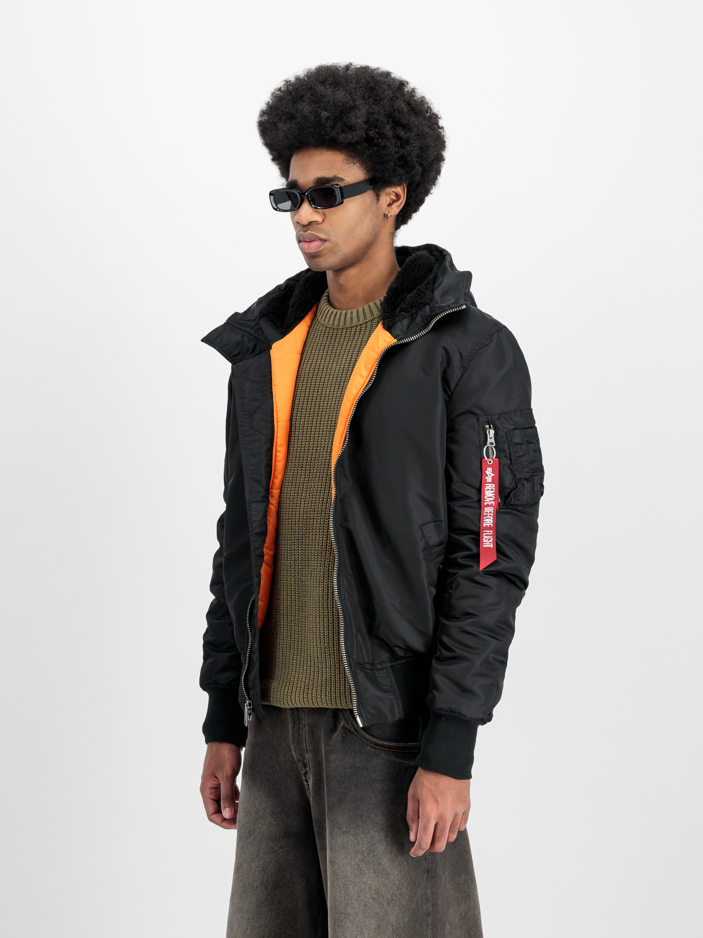 MA-1 Hooded Bomber Jacket black 158104_03_2_model_00003_131199