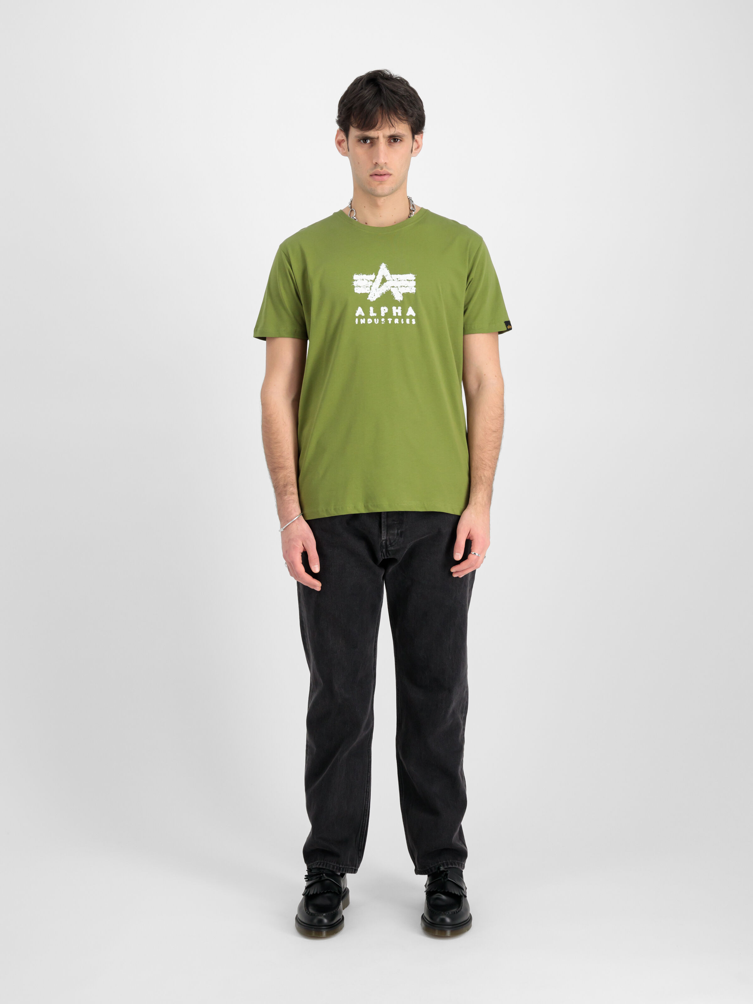 Grunge Logo T-Shirt moss green 146505_714_2_model_00001_182249