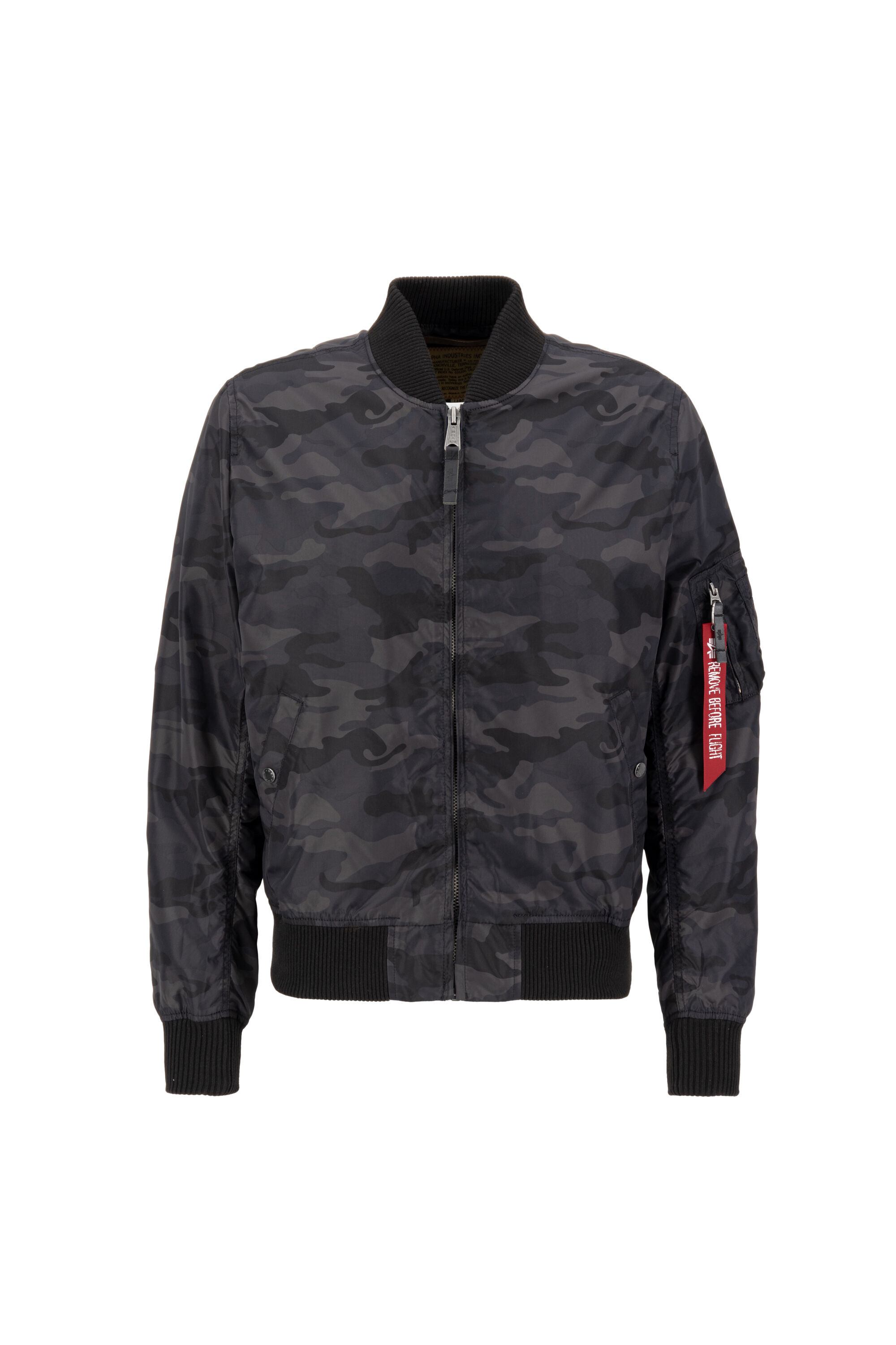 MA-1 TT Two Tone Bomber Jacket black camo 191103C_125_alpha_industries_ma_1_tt_camo_bust_front_126440