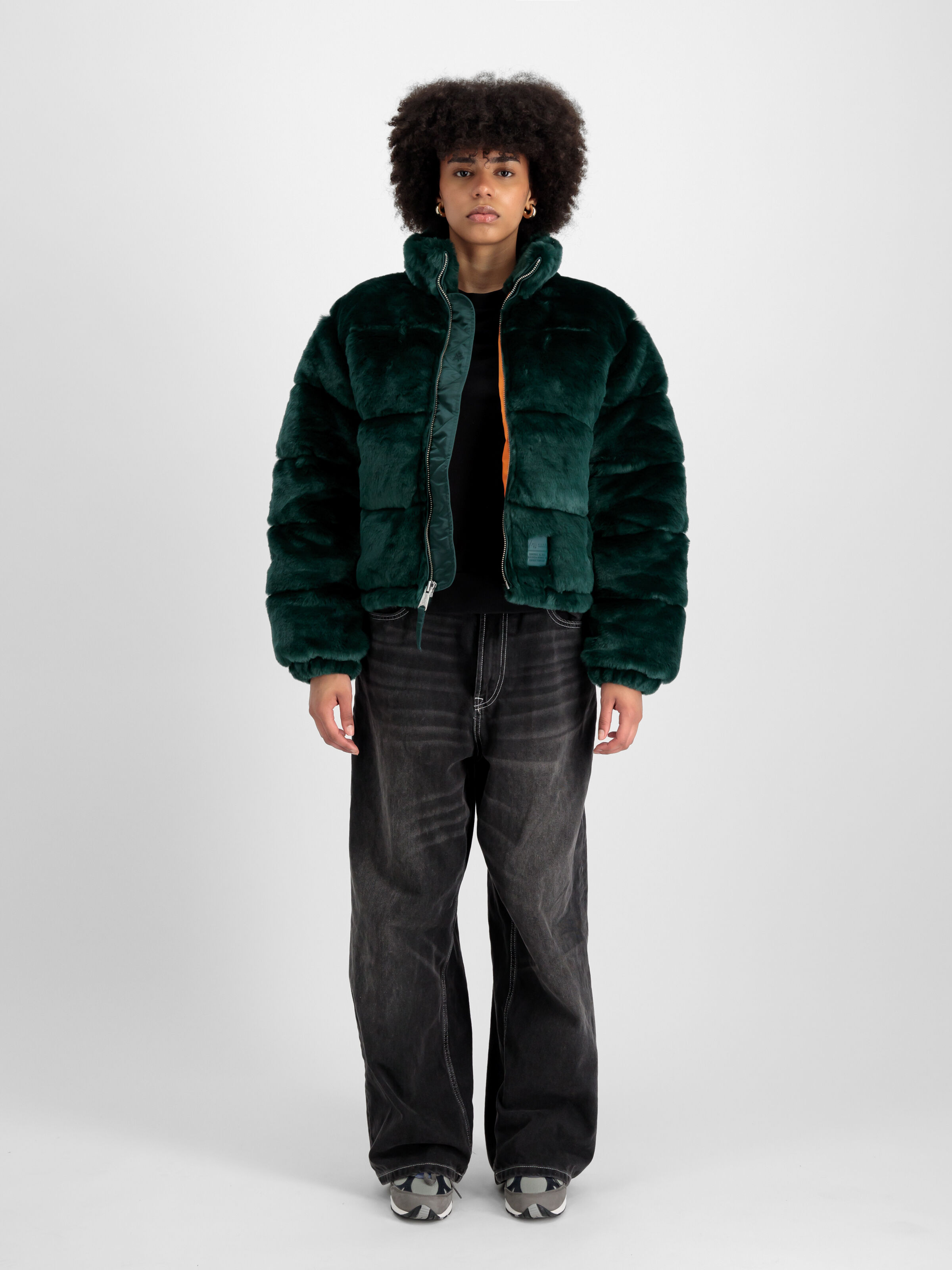 Fur Puffer Winter Jacket Women Force Green 148002_720_2_model_00001_99521