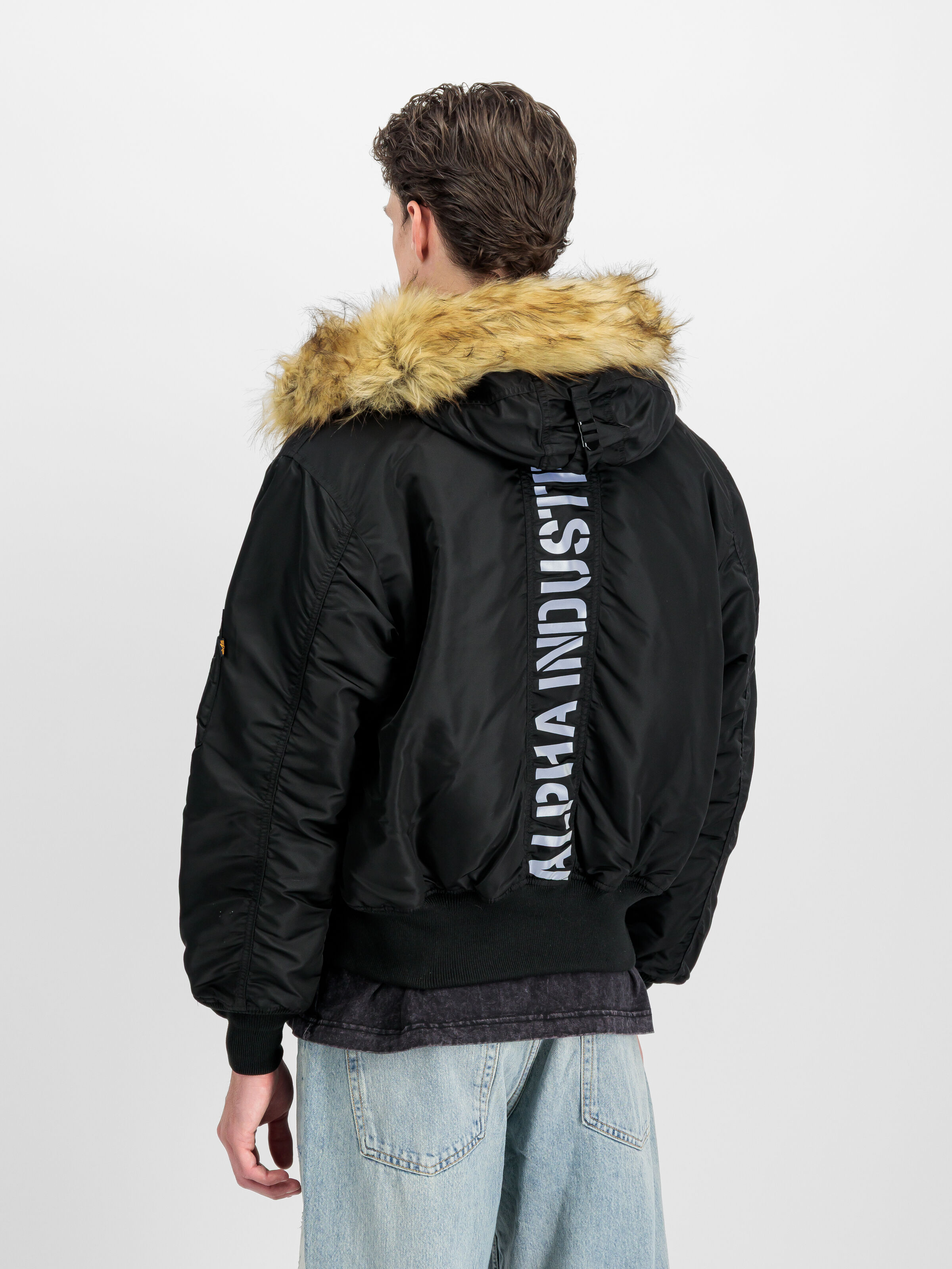 45/P Hooded Custom Bomber Jacket black/reflective 113145_285_2_model_00003_189091