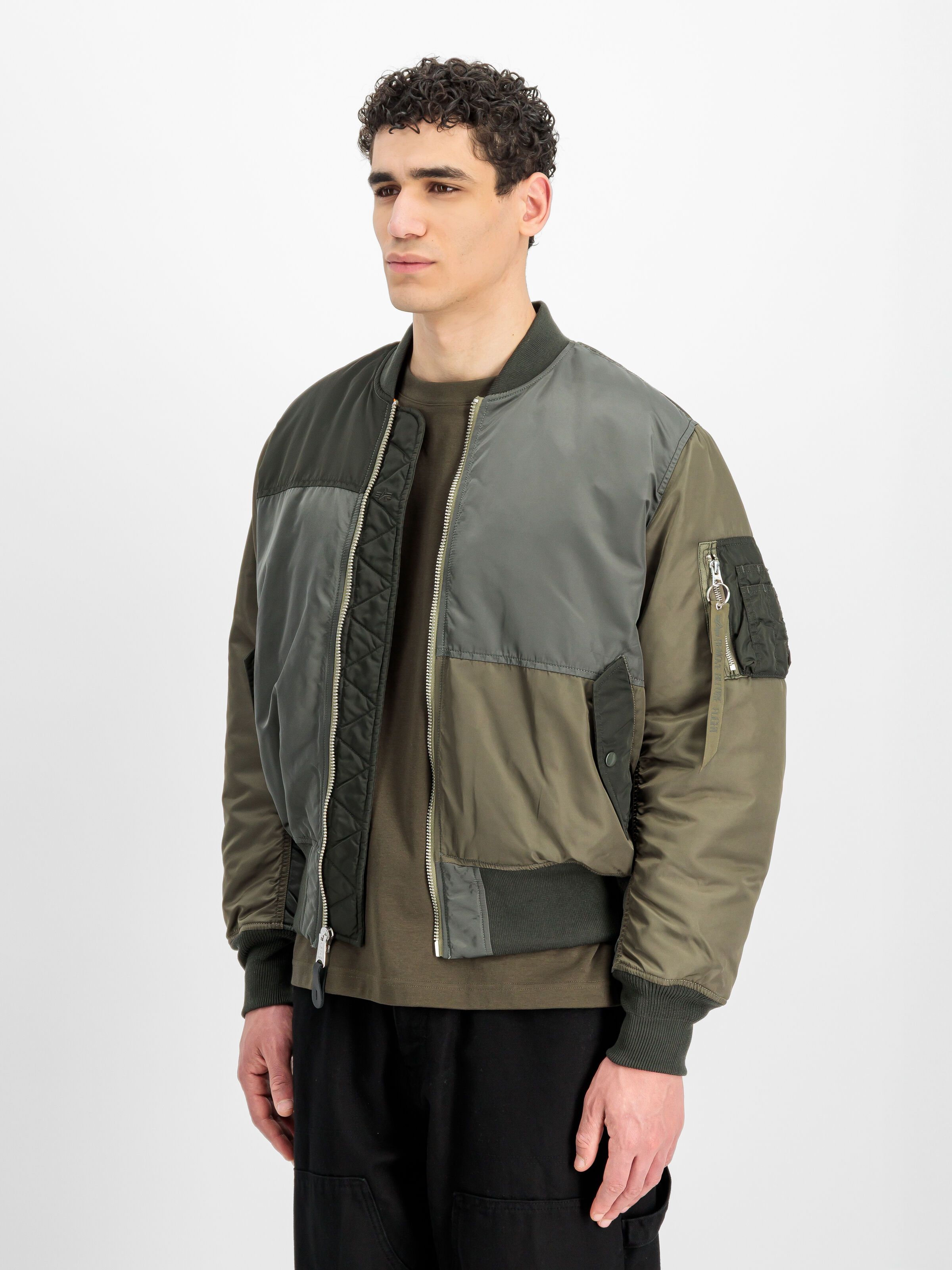 MA-1 Tricolor Bomber Jacket black olive 268139_413_2_model_00002_229192