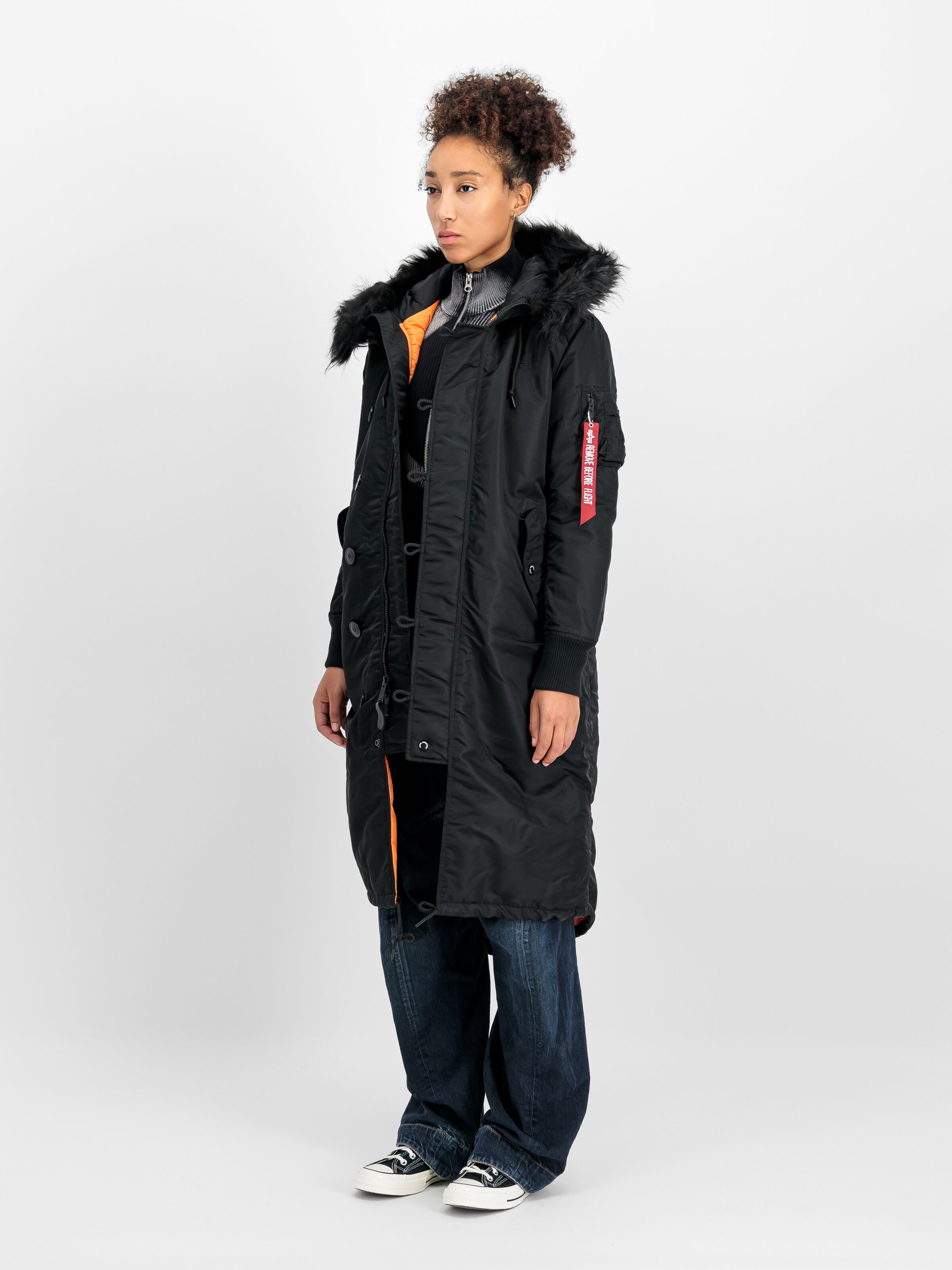 Long Fishtail Field Jacket Women black 198013_03_2_model_00003_111559