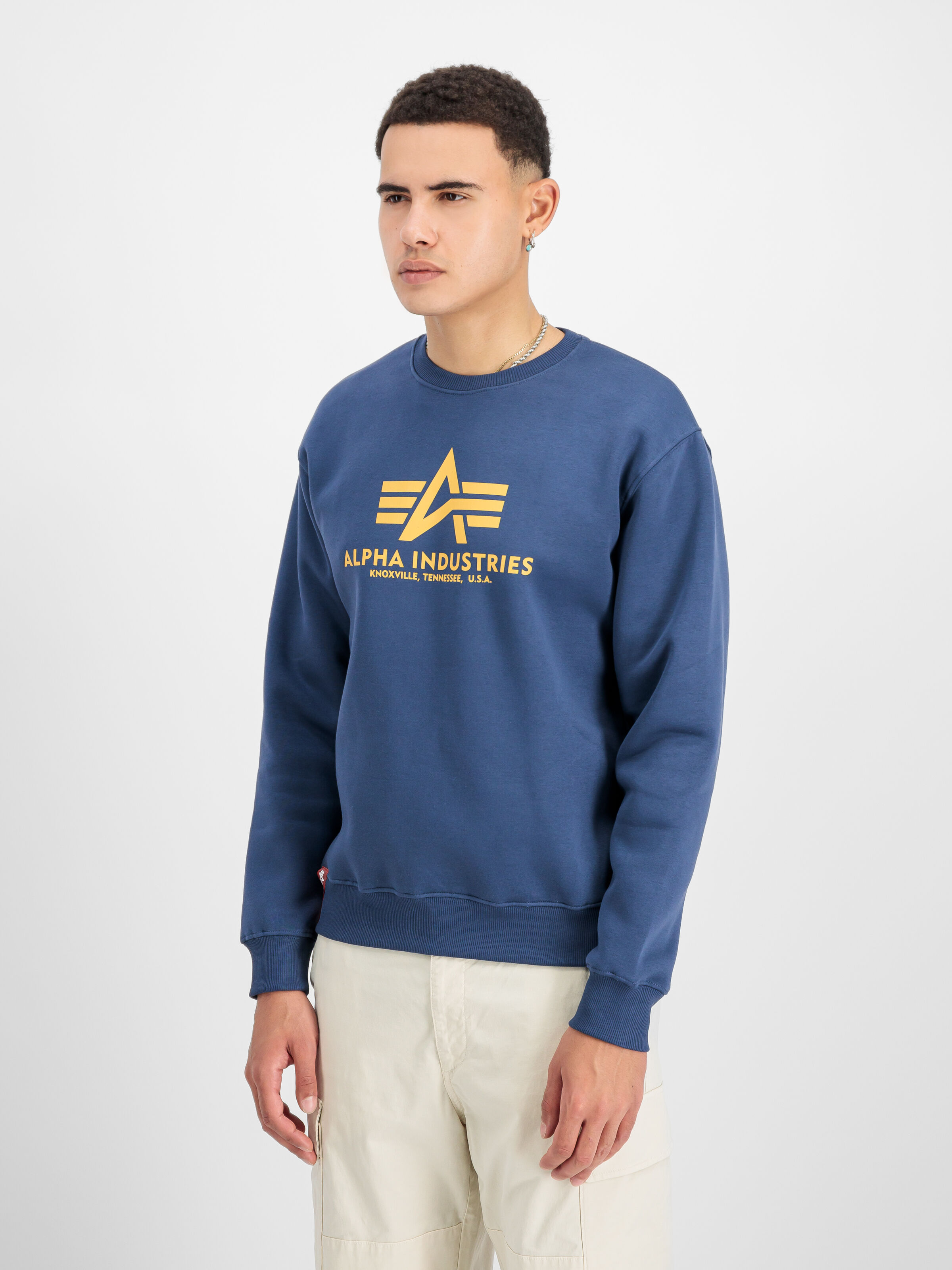 Basic Big Logo Sweatshirt new navy/wheat 178302_463_2_model_00002_185102
