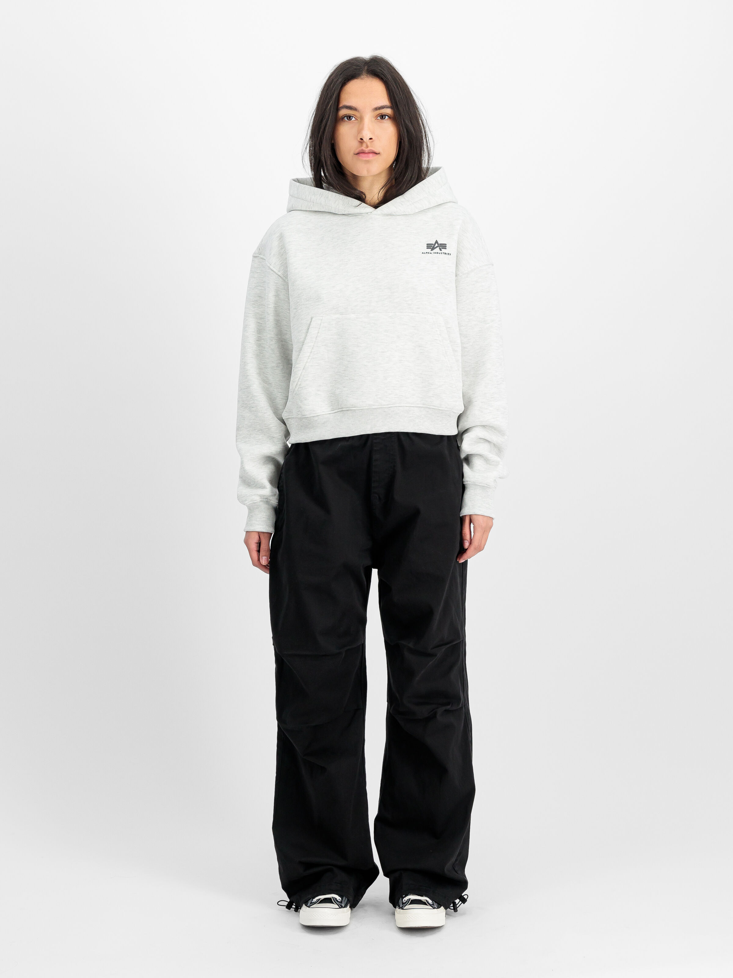 Basic Small Logo Hoodie Women pastel grey melange 258041_752_2_model_00001_166017